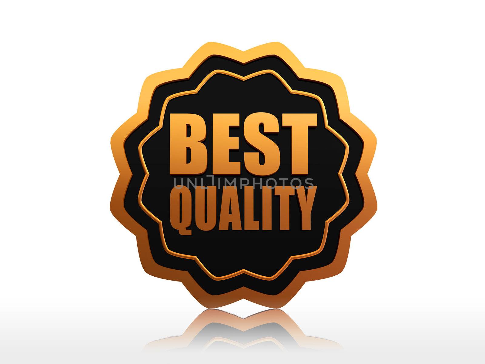 best quality black golden starlike label with text