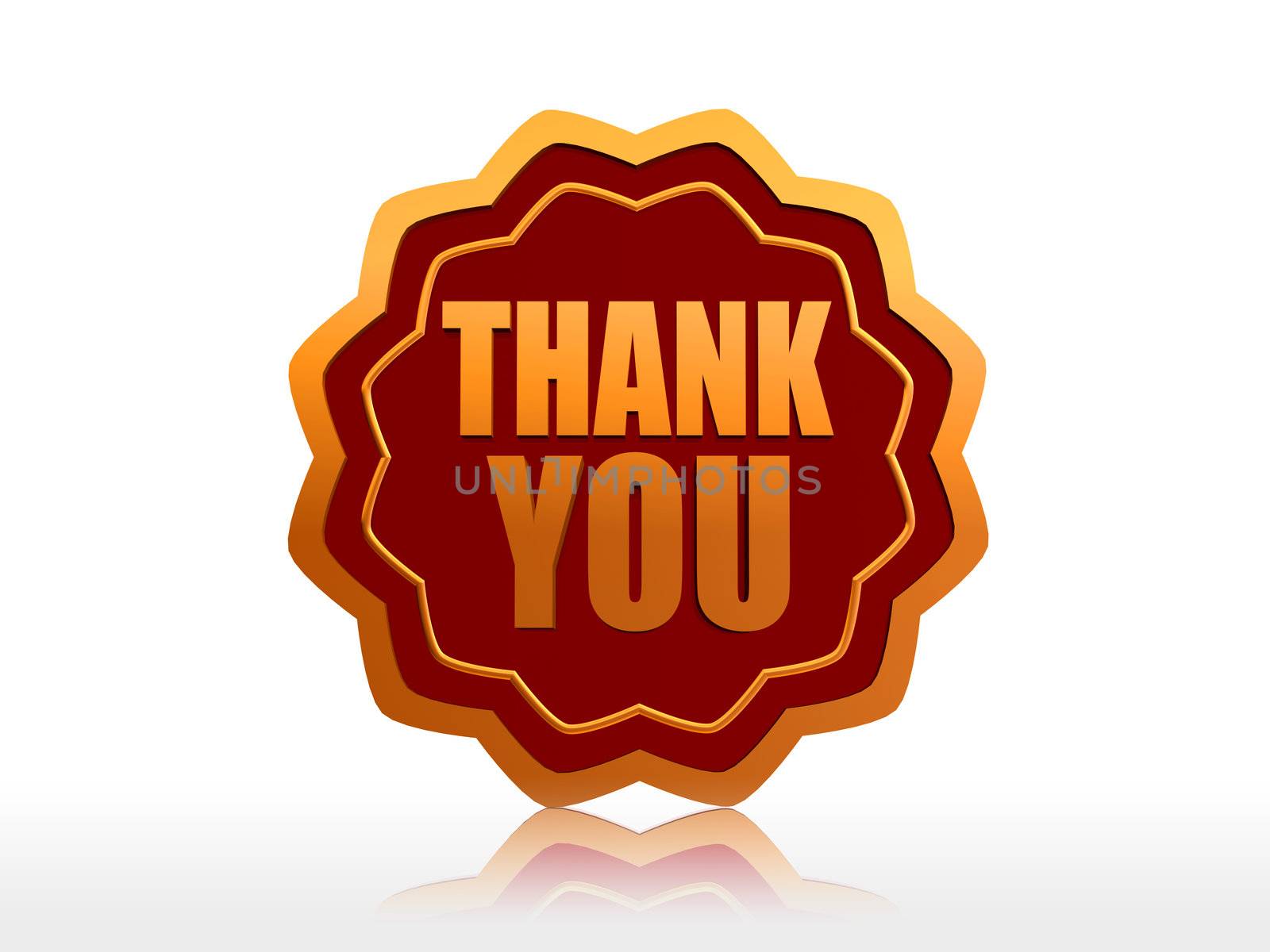 thank you - golden star like label with text