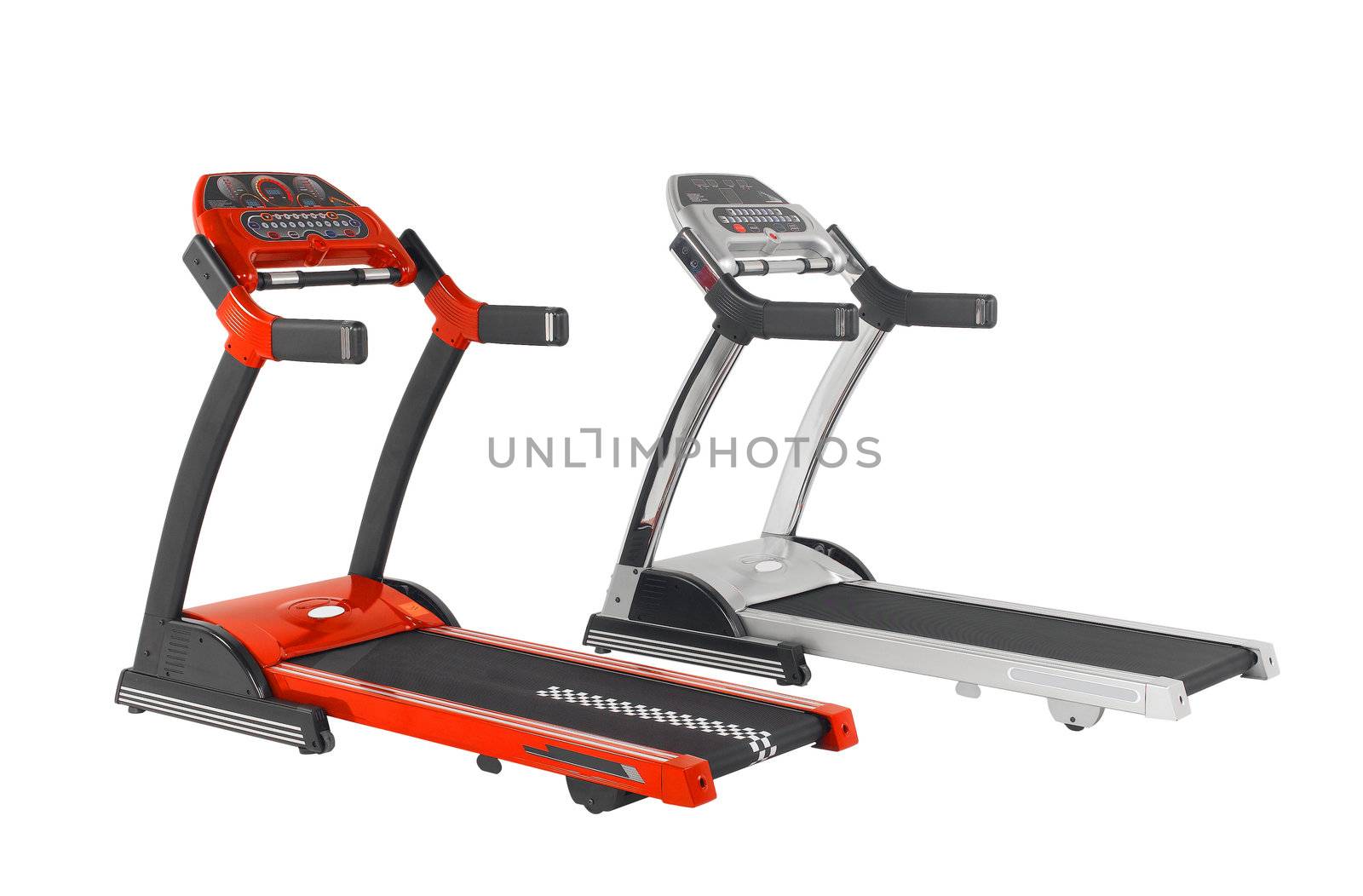 Treadmill the running exercise tool isolated on white by john_kasawa