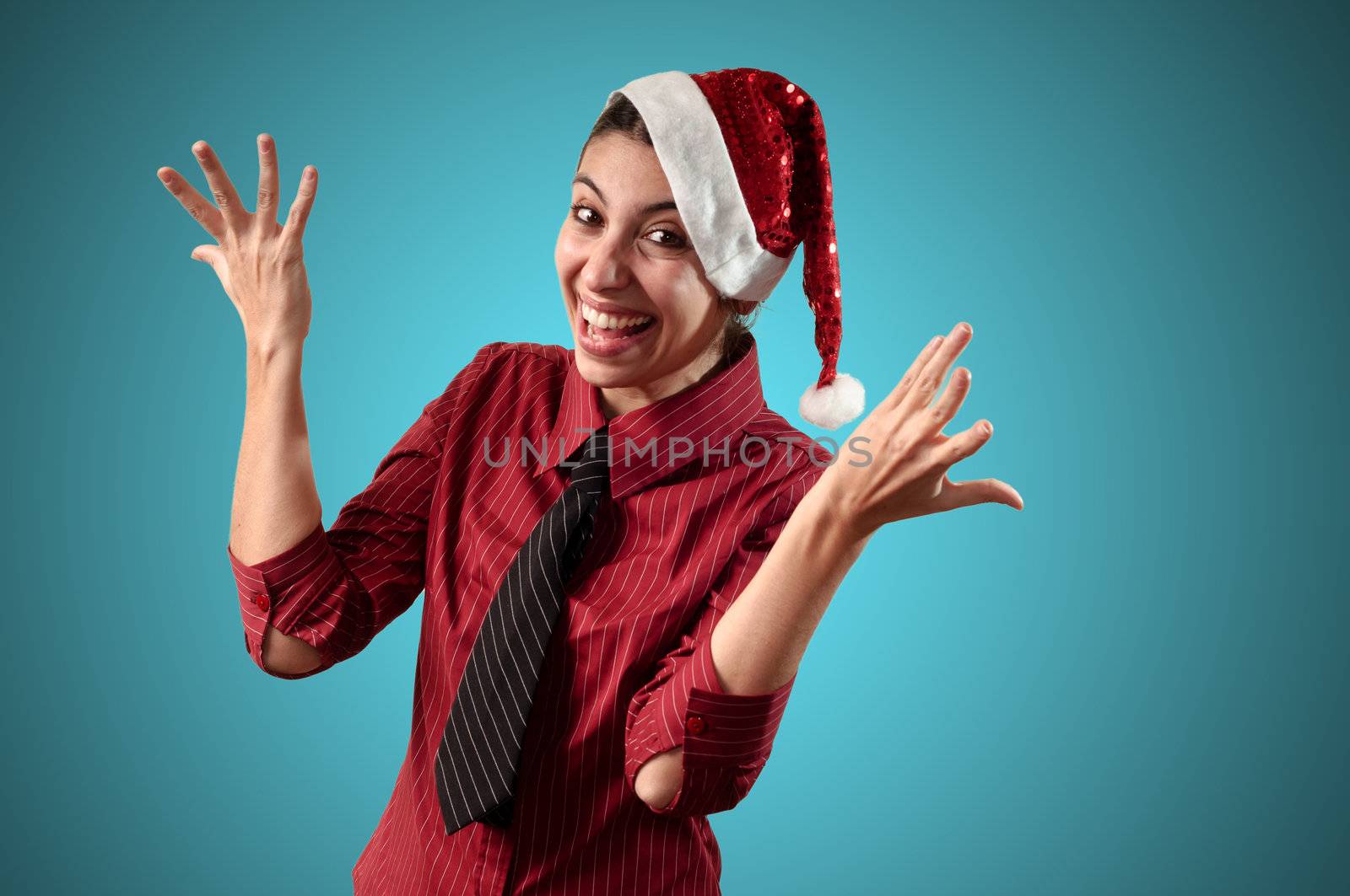 smiling business christmas girl by peus