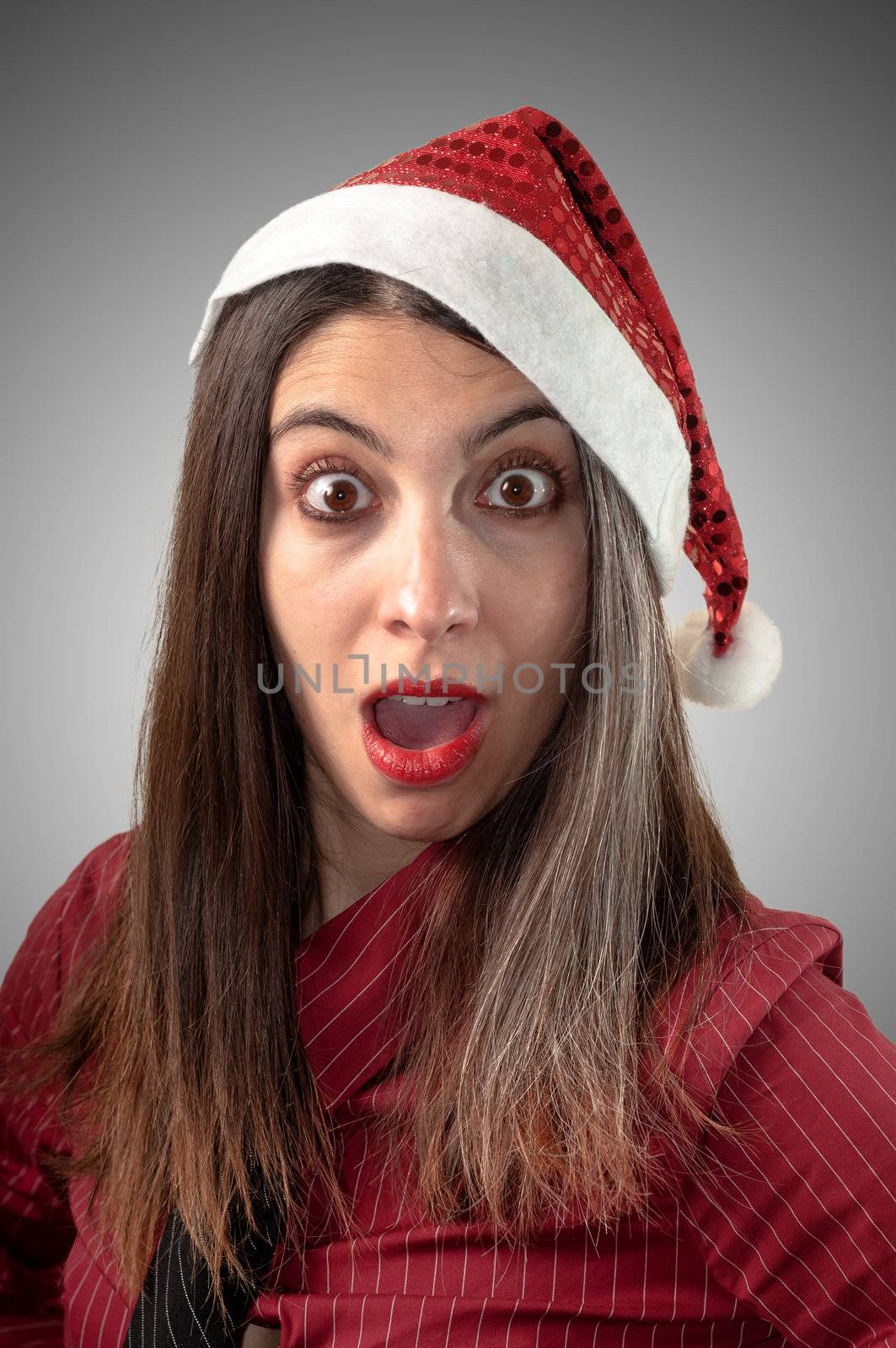 surprised business christmas girl by peus
