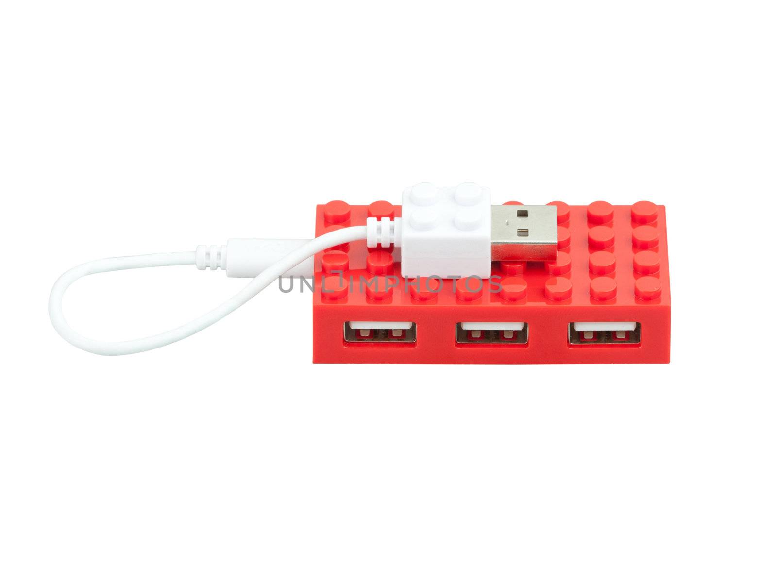 cute design of the USB hubs isolated on white by john_kasawa