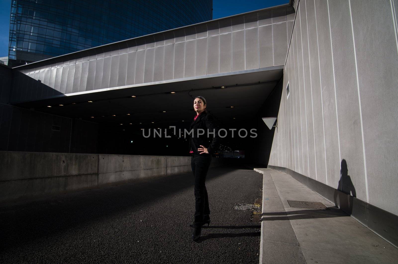 success business girl in modern building