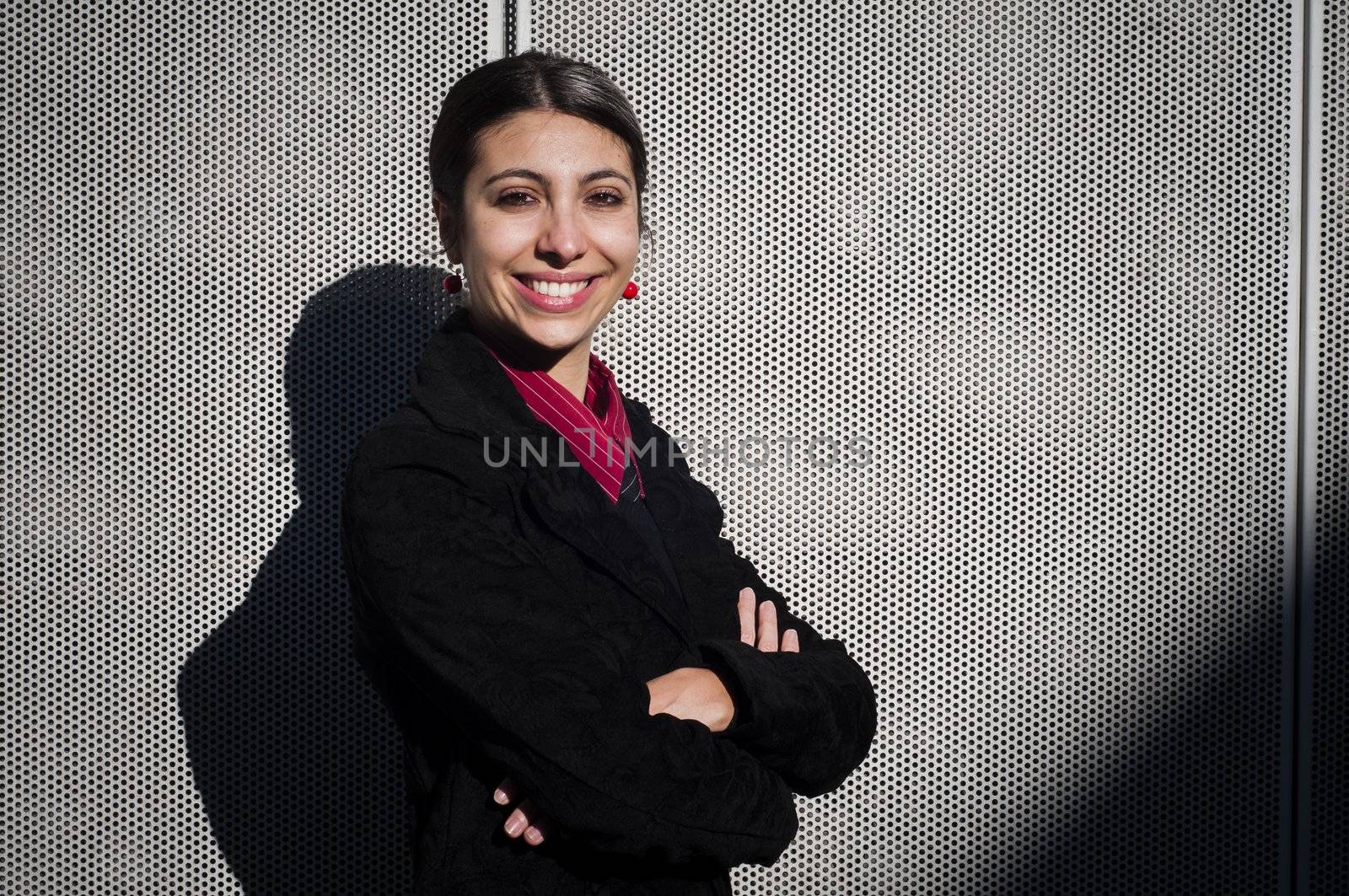 success business girl in modern building