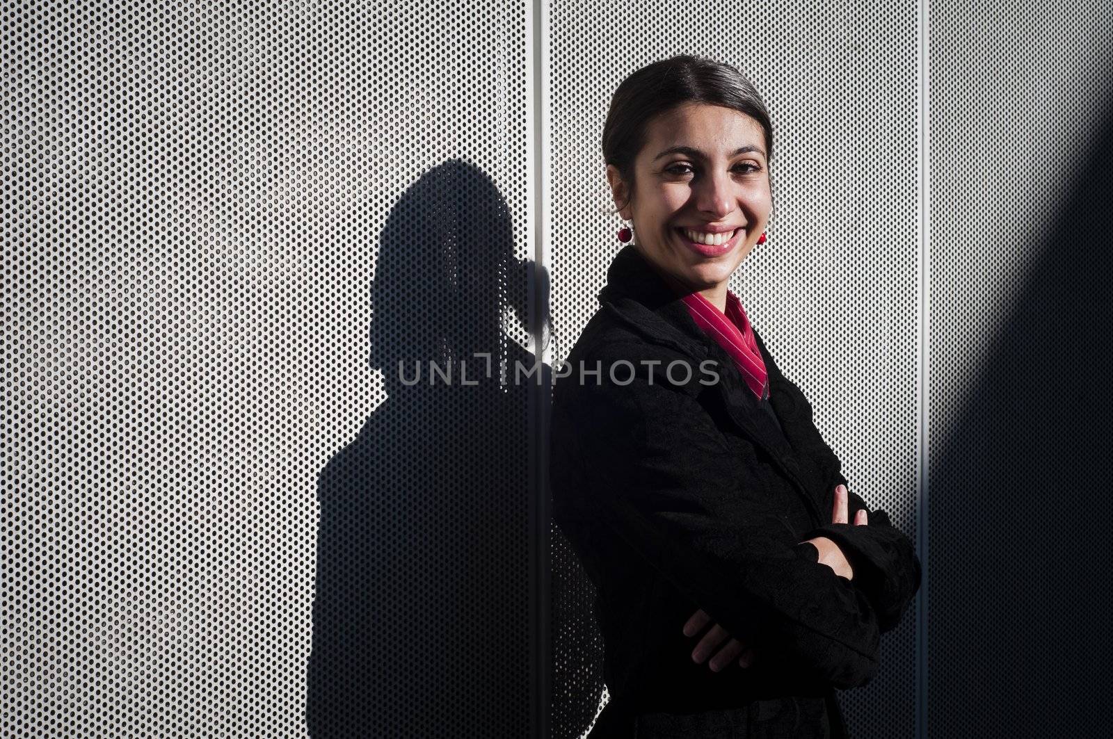success business girl in modern building