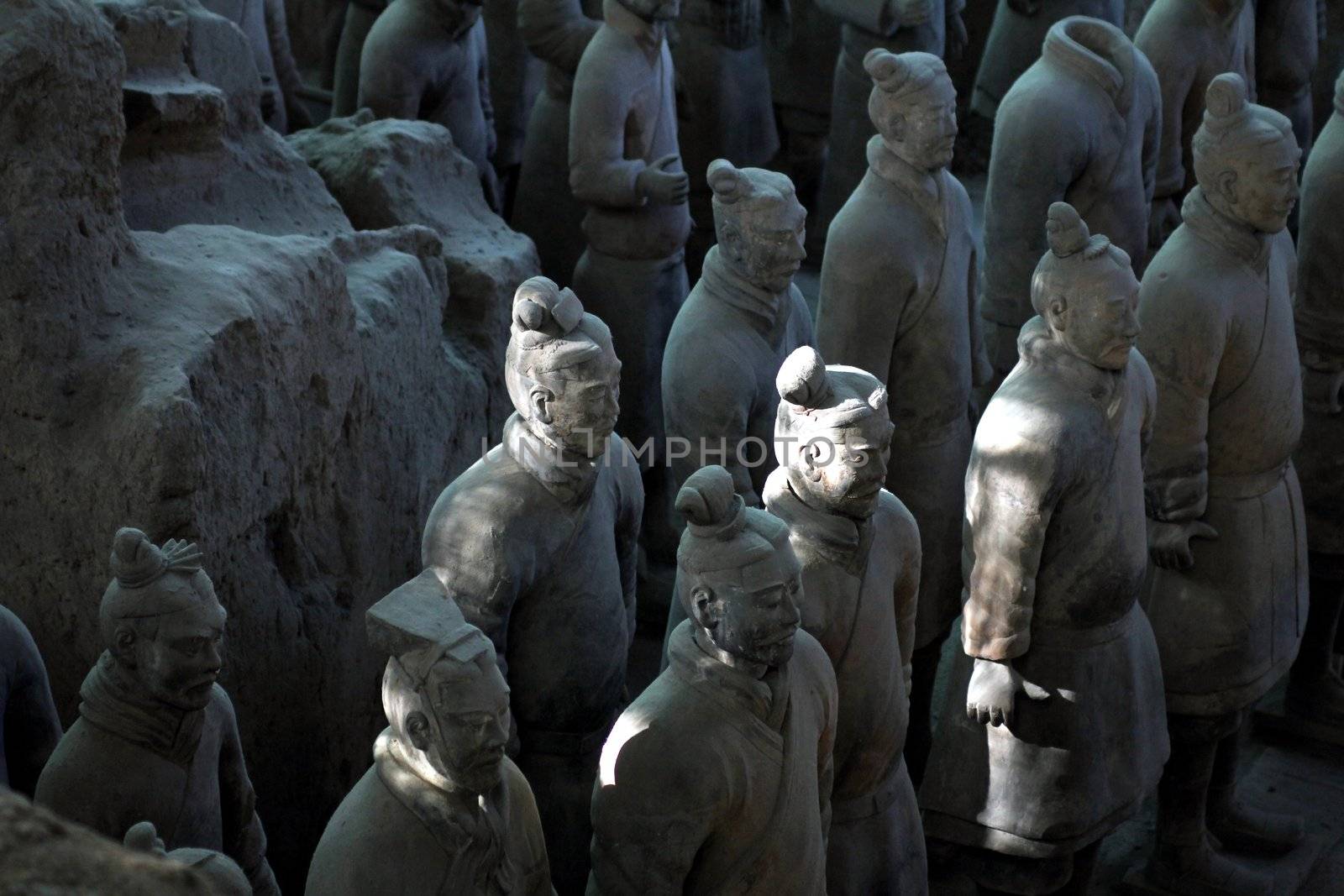 Soldiers of Terracotta Army, in Mausoleum of the First Qin Emperor, an UNESCO world heritage site, in Xian, China
