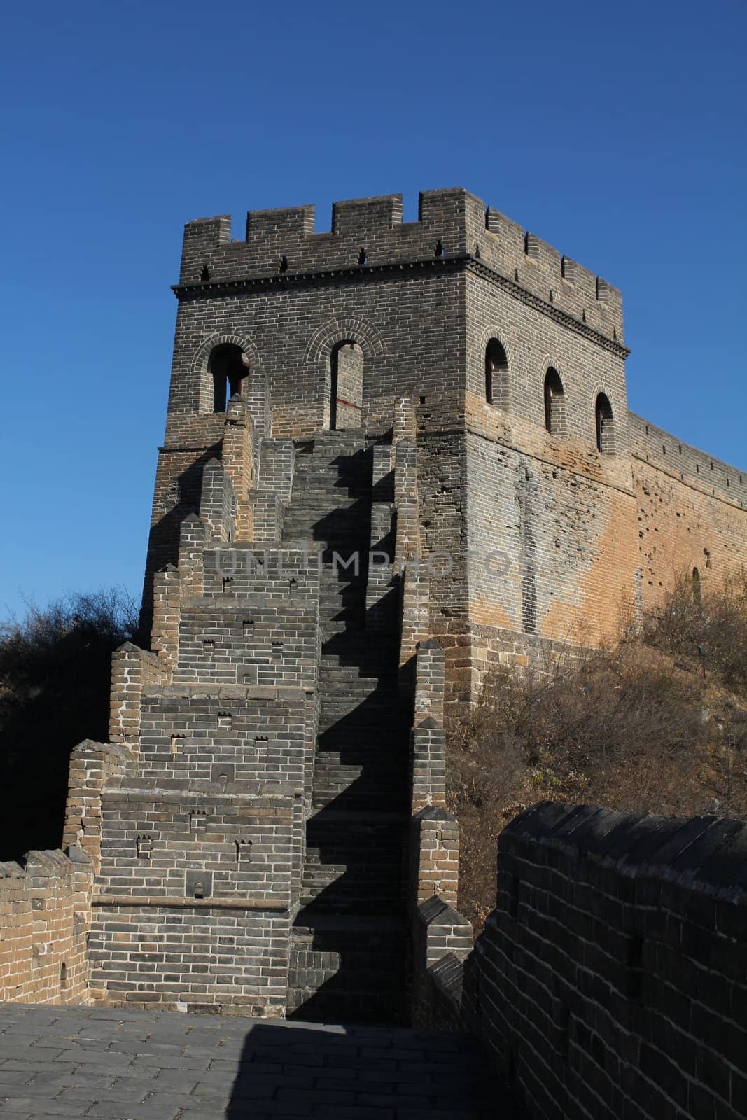 Tower in the Great Wall of China, an UNESCO world heritage site, in autumn
