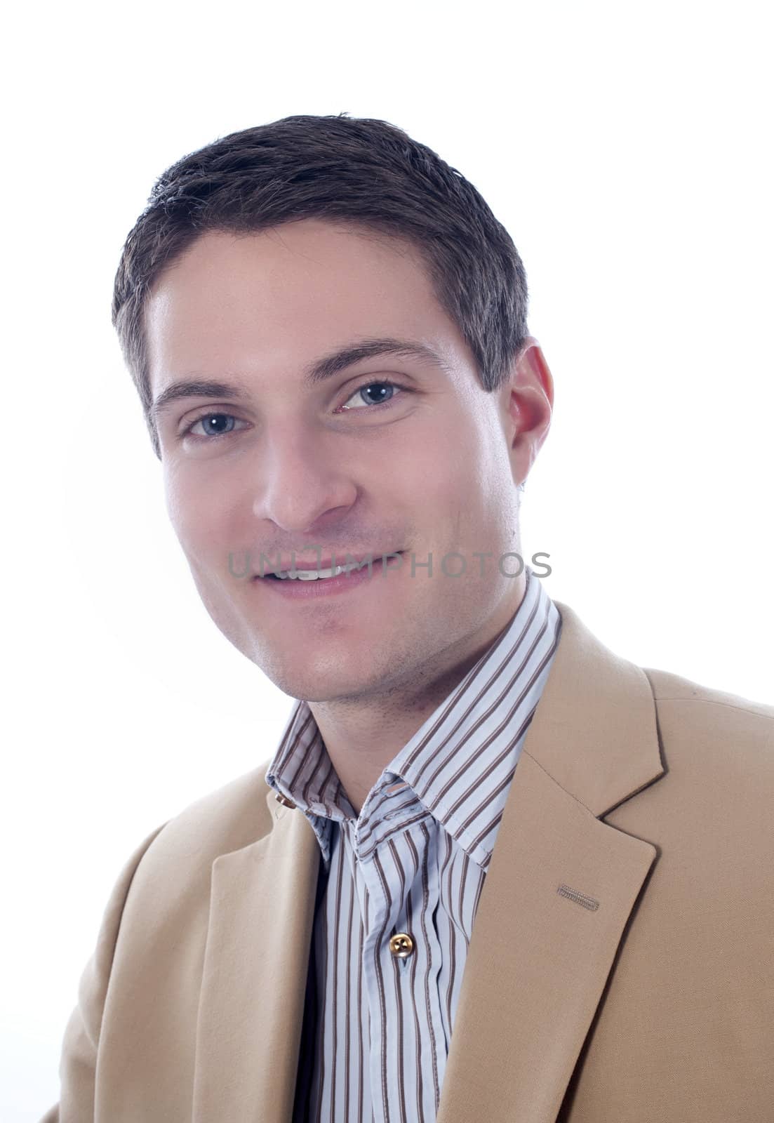 young business man in front of white background