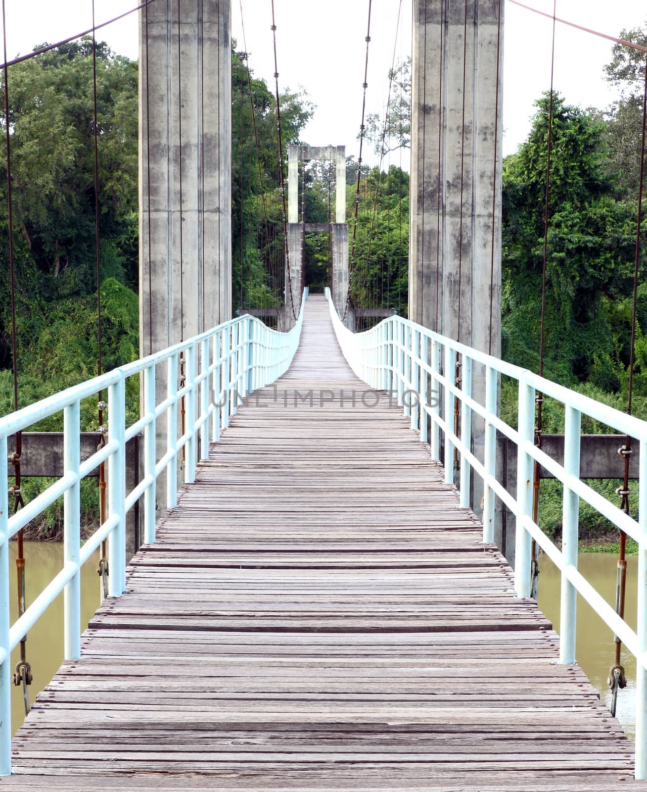 wooden walkway of the rope bridge by geargodz