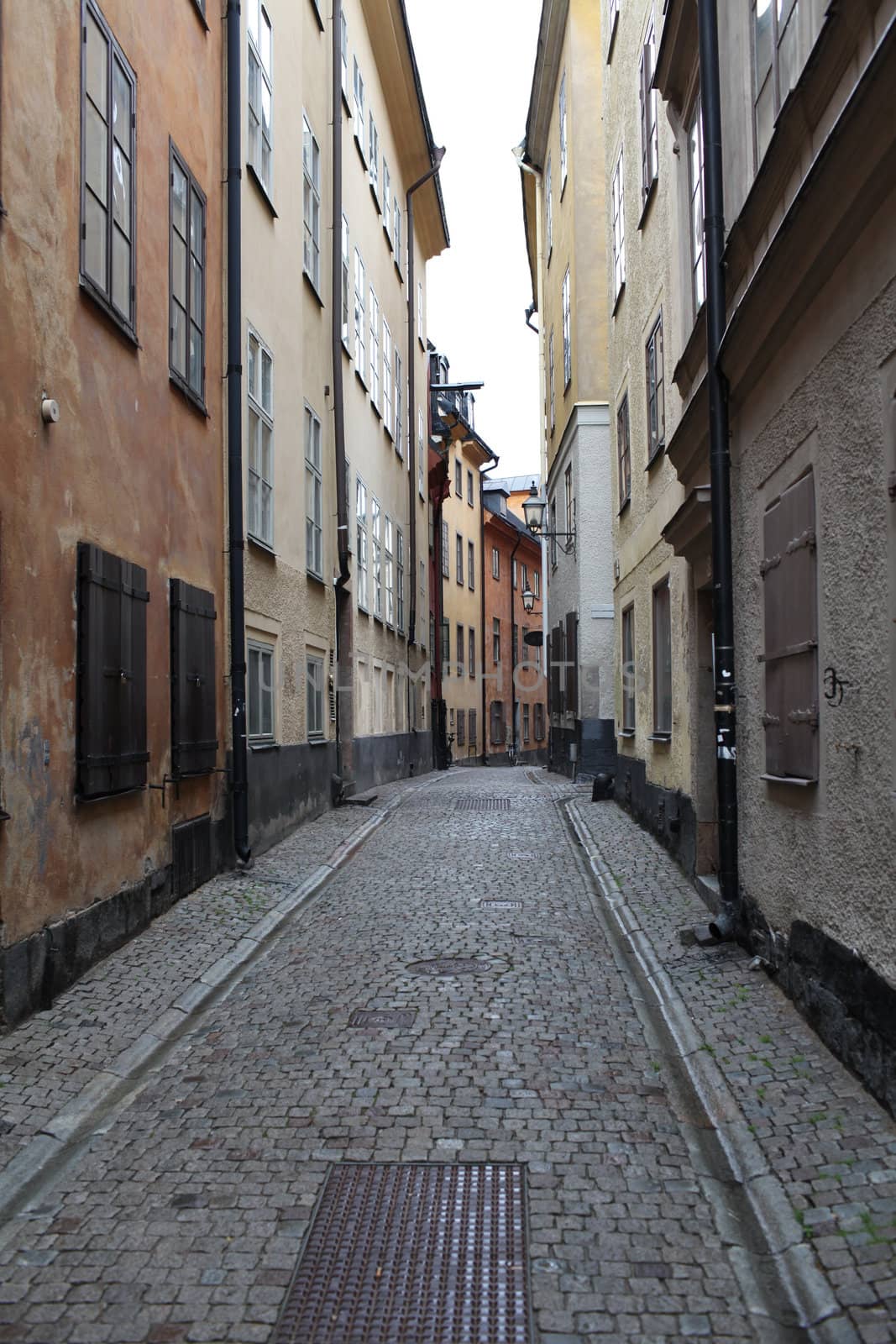 street in old town Stockholm in the autumn