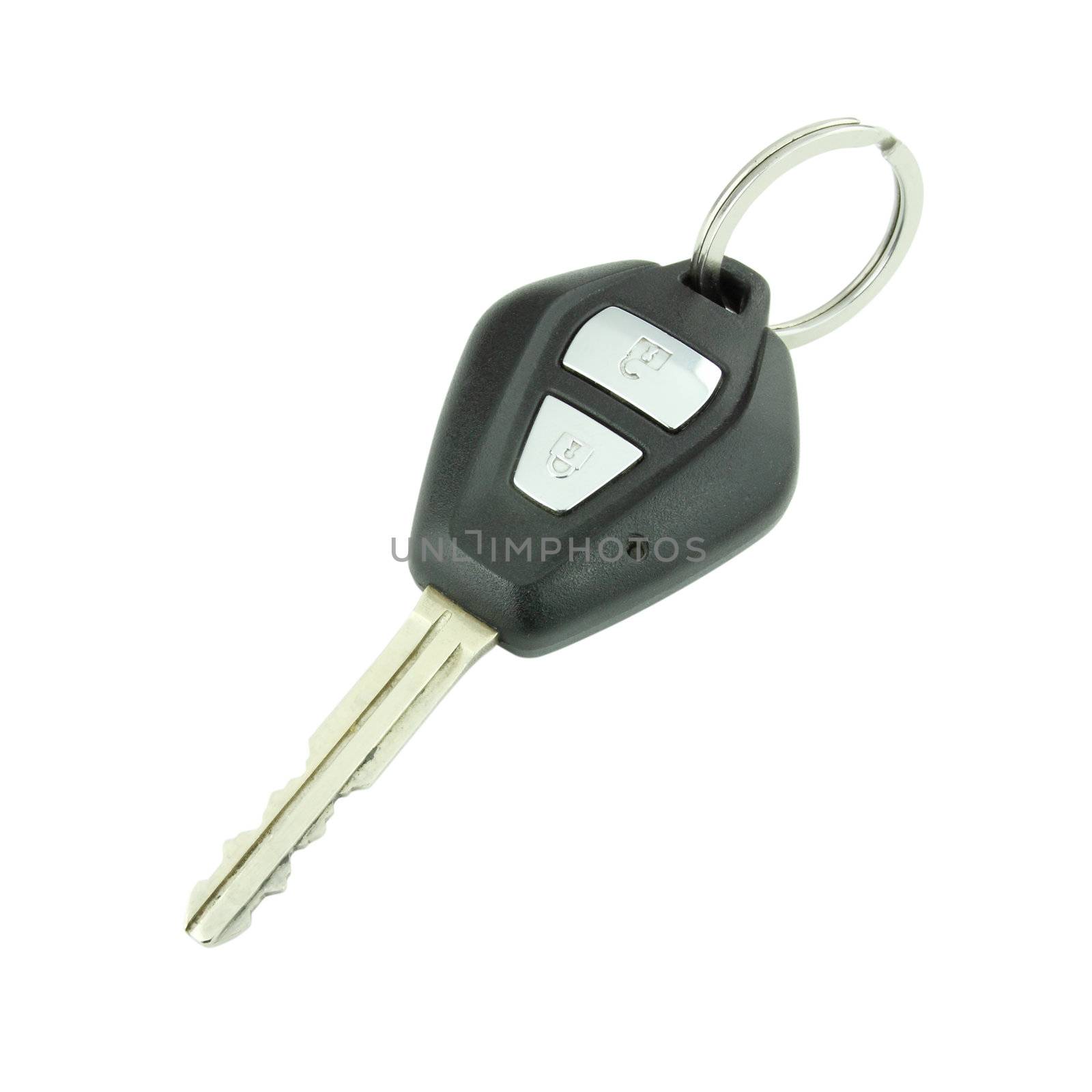 car remote key on white background
