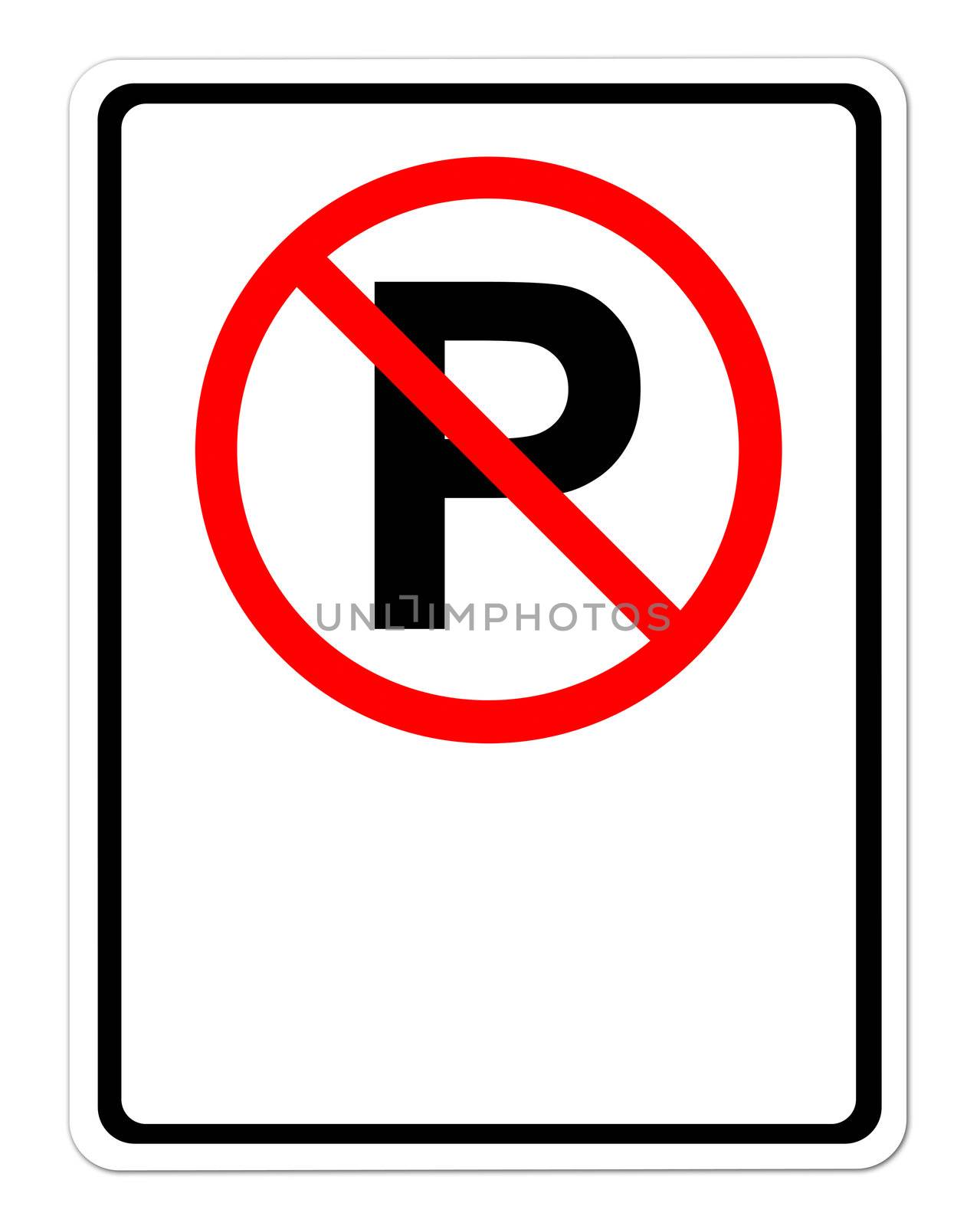 no parking sign blank for text on white background