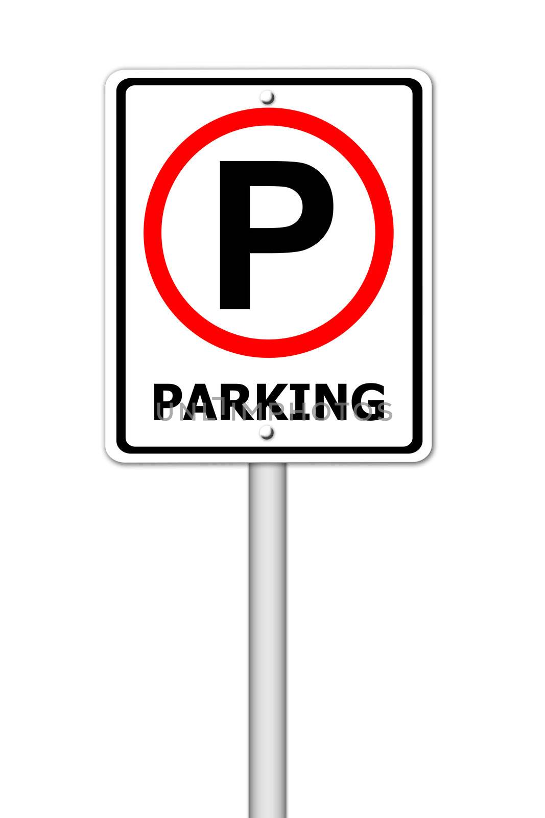 parking traffic sign on white by geargodz