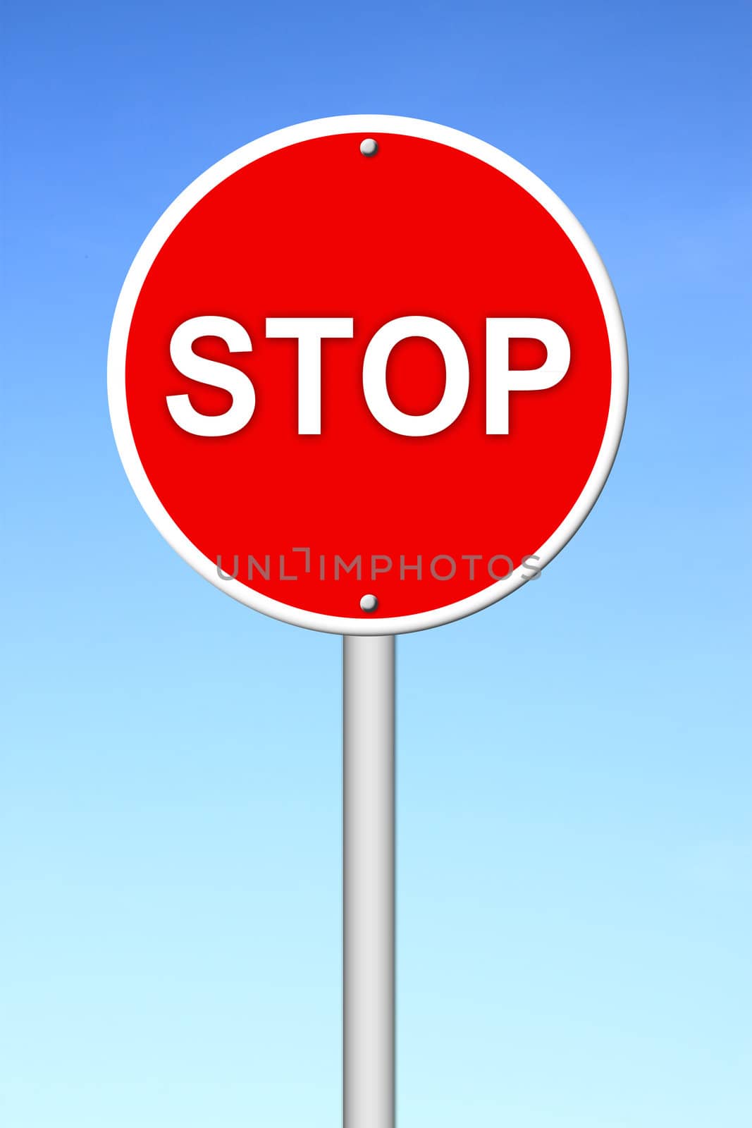 stop sign with blue sky