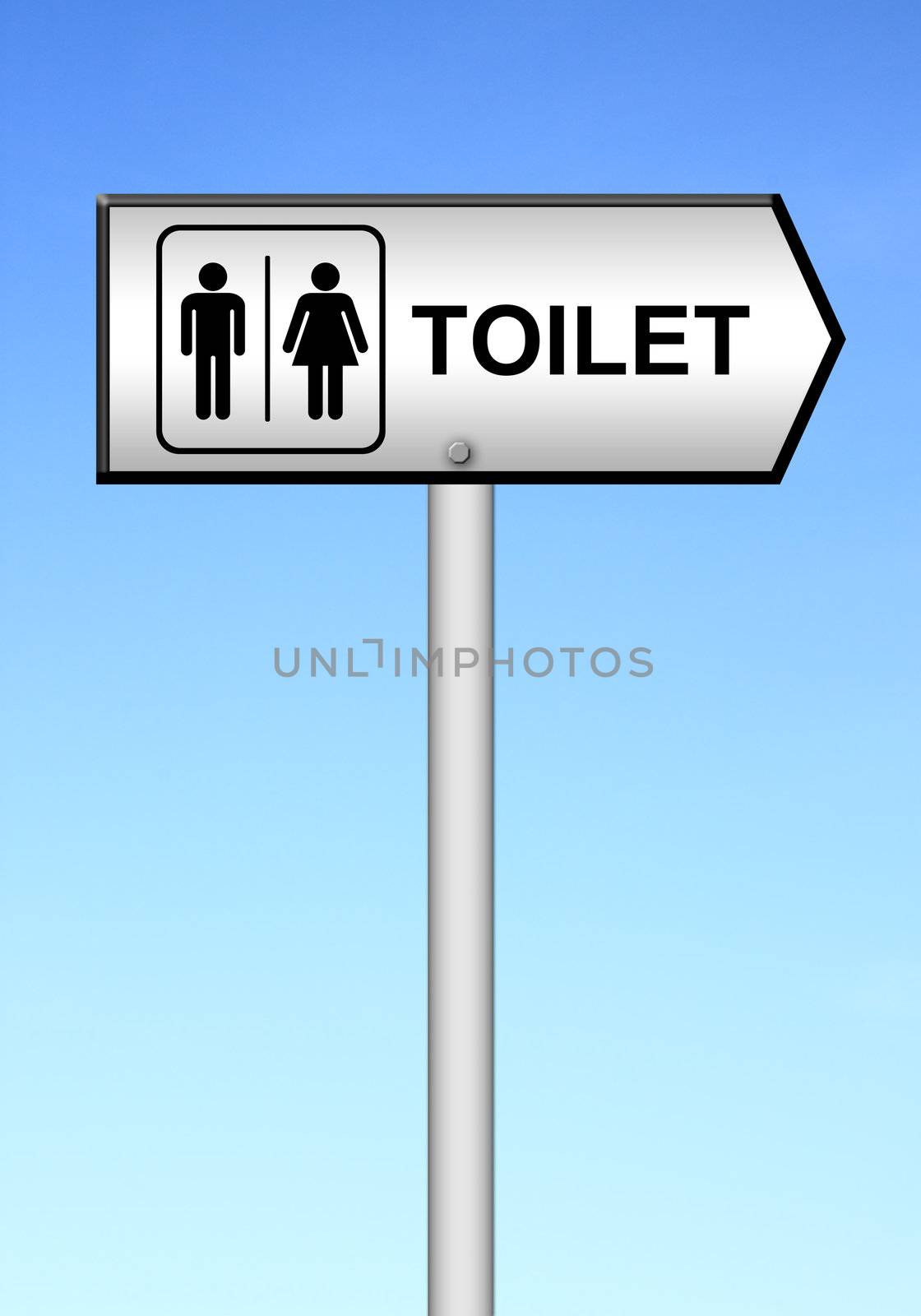 toilet sign with blue sky by geargodz