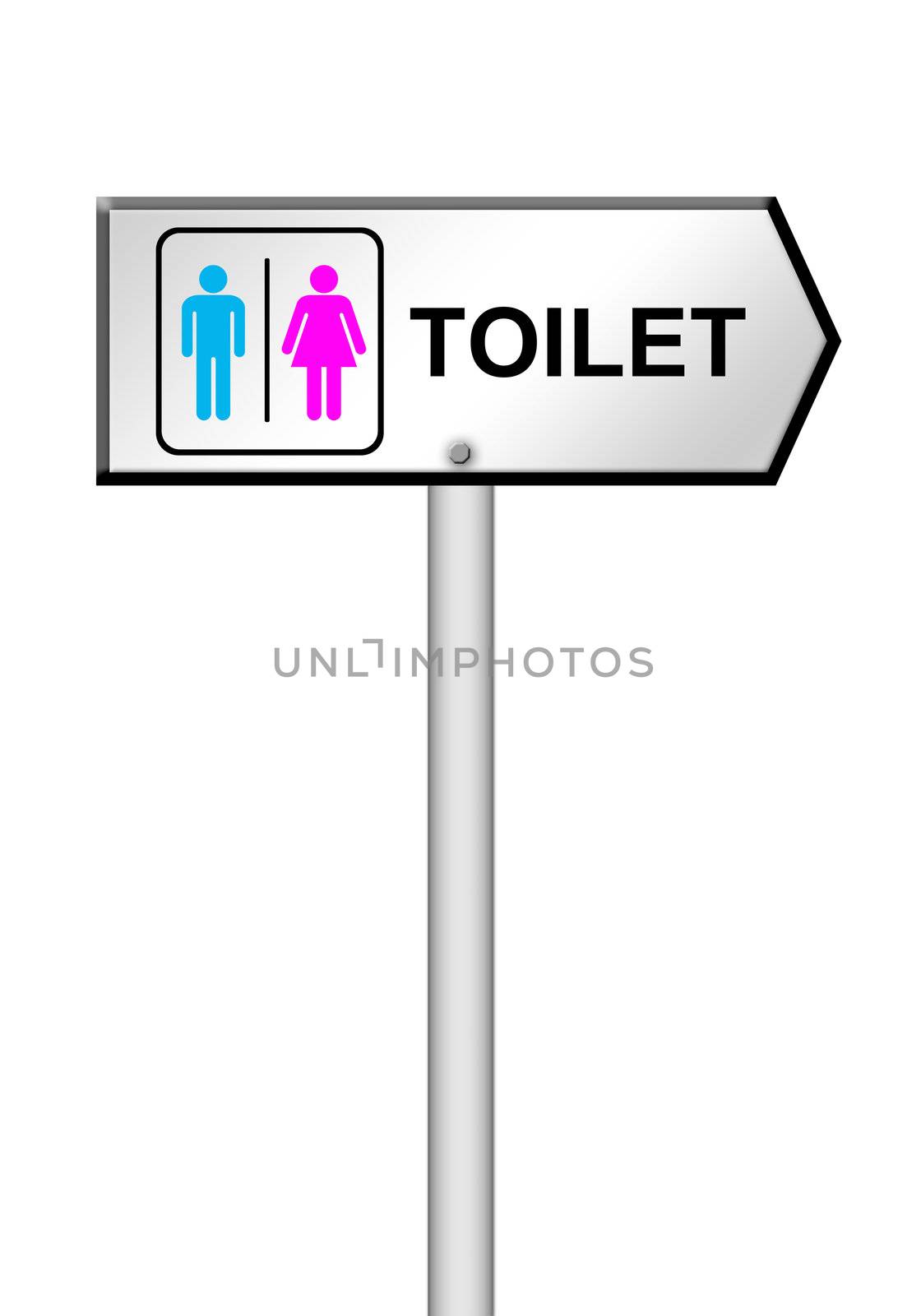 toilet sign on white by geargodz