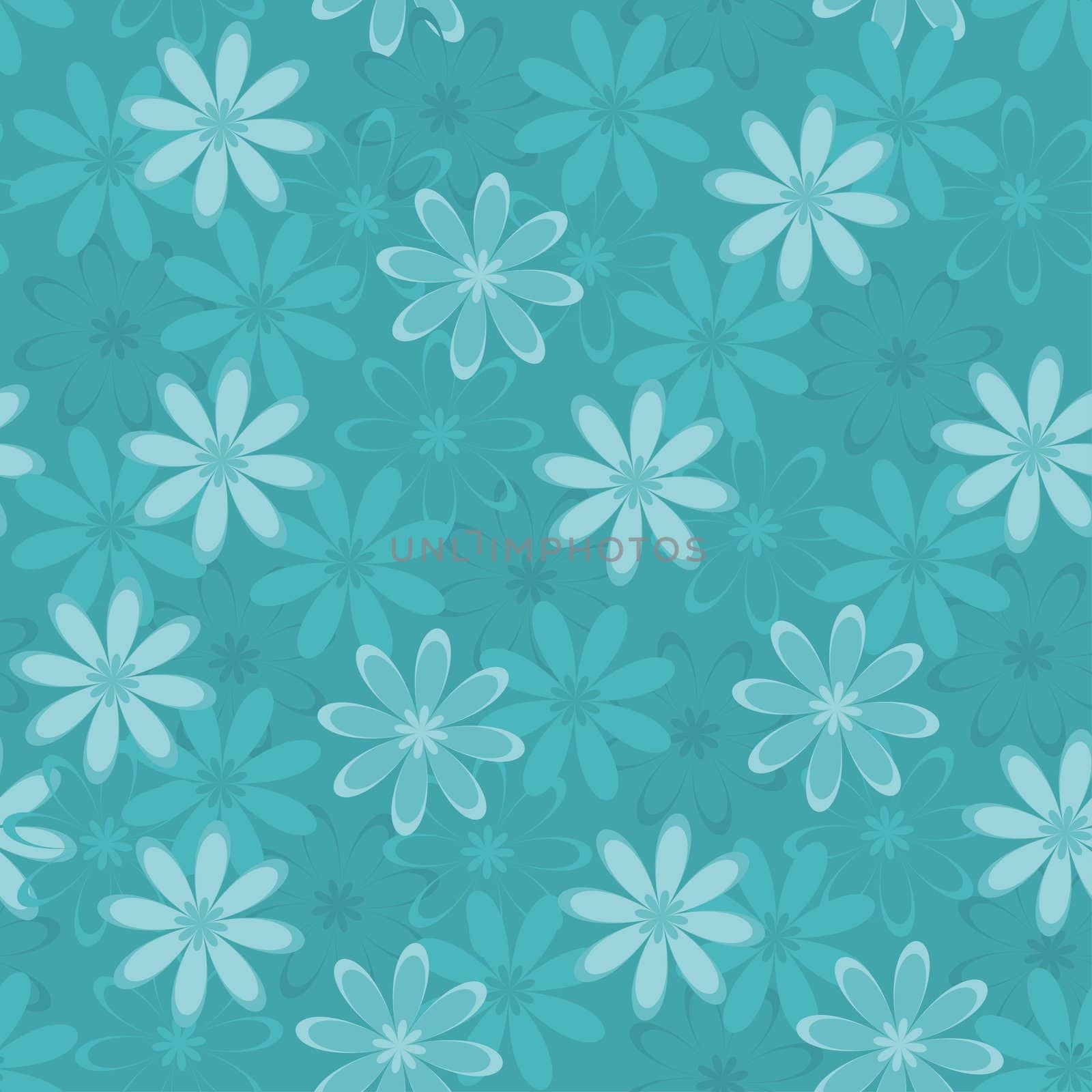 Seamless floral background, symbolical silhouettes and contours flowers.