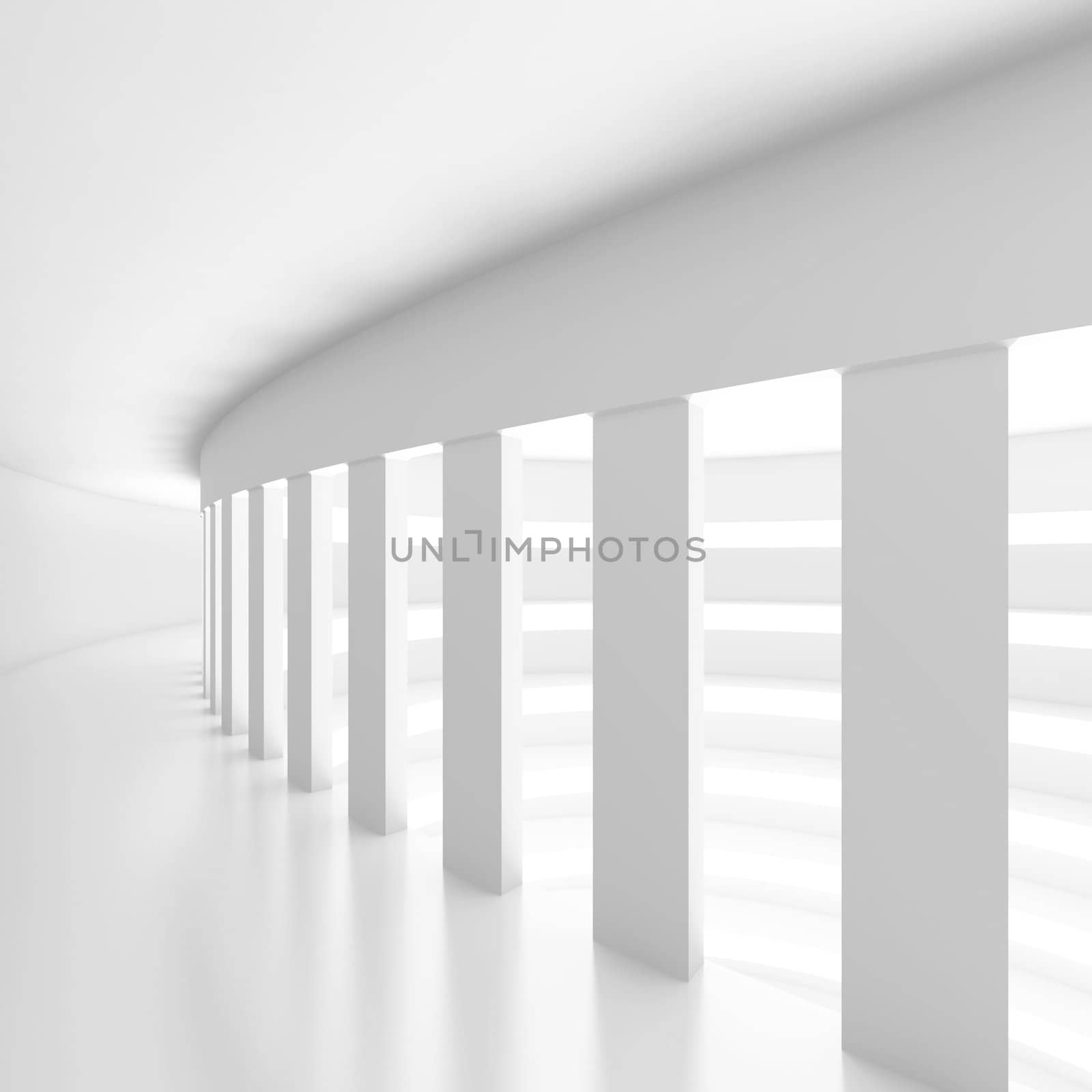 3d Illustration of White Modern Architecture Background