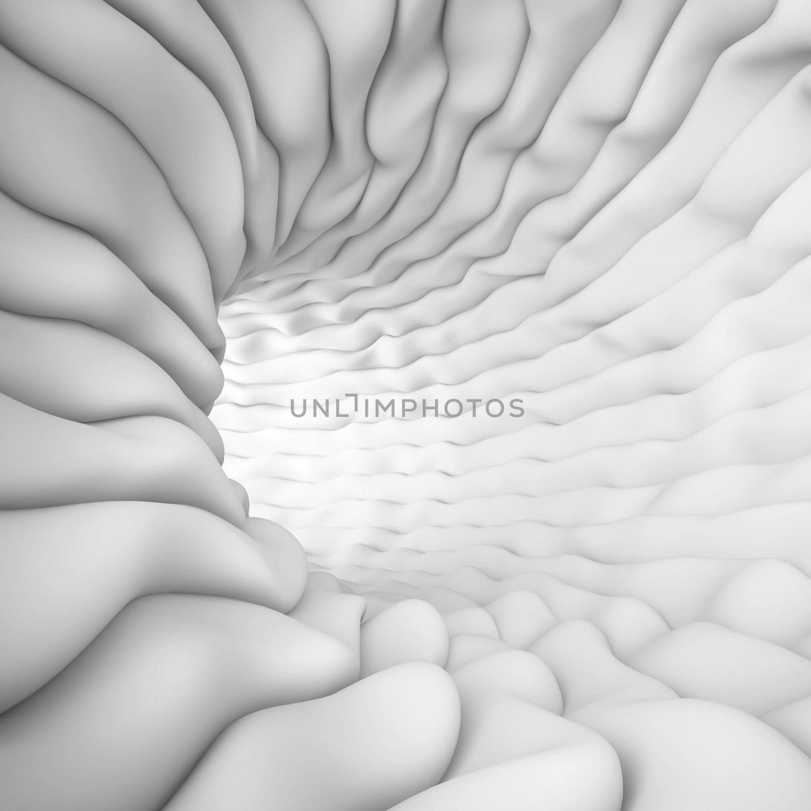 3d Illustration of White Abstract Tunnel Wallpaper