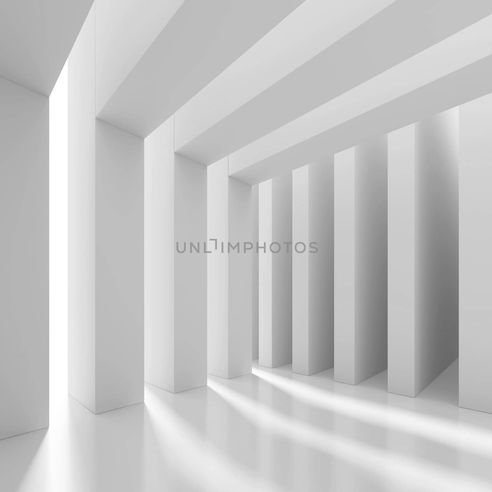 3d Illustration of White Abstract Architecture Background