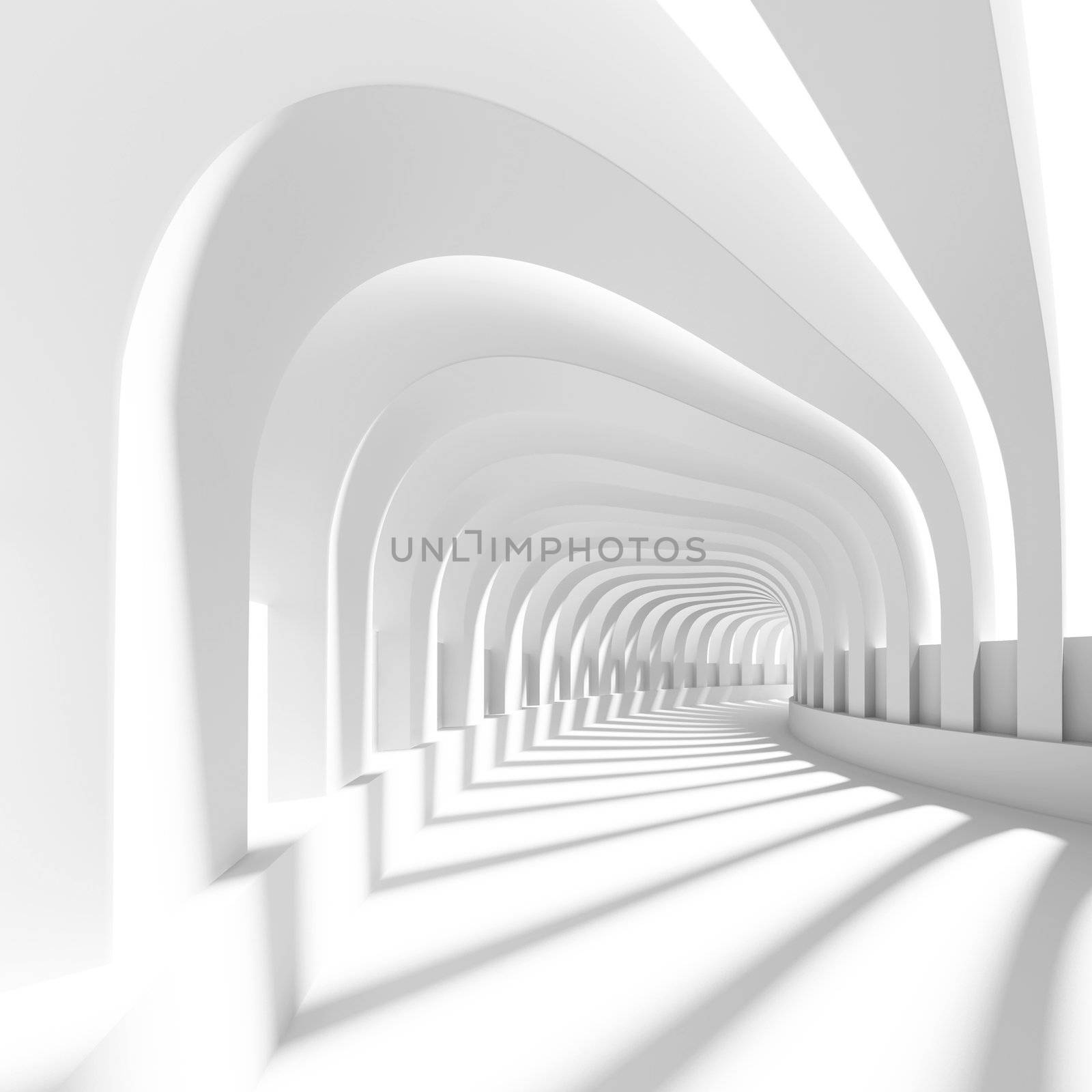 3d Illustration of White Tunnel Background