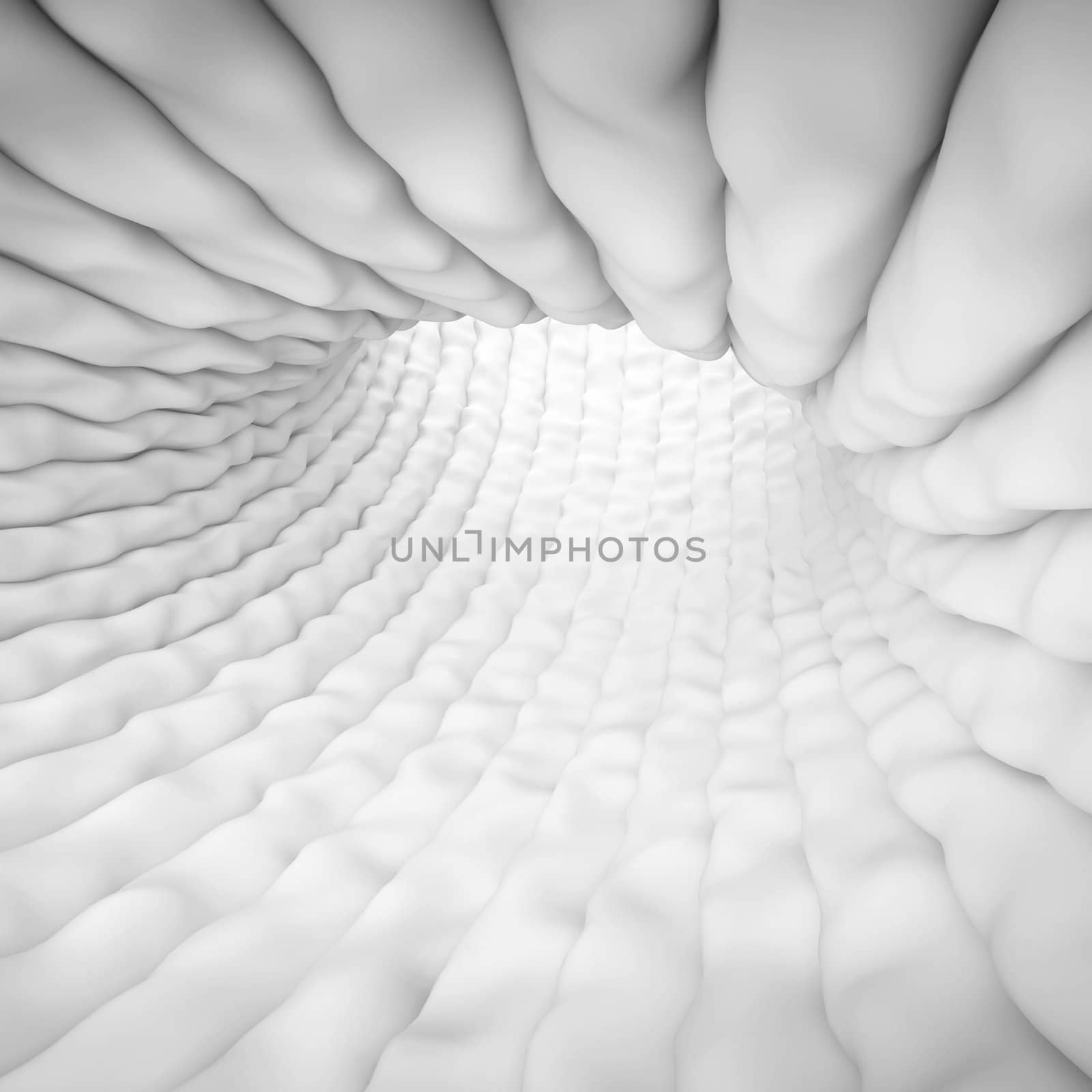 3d Illustration of White Abstract Tunnel