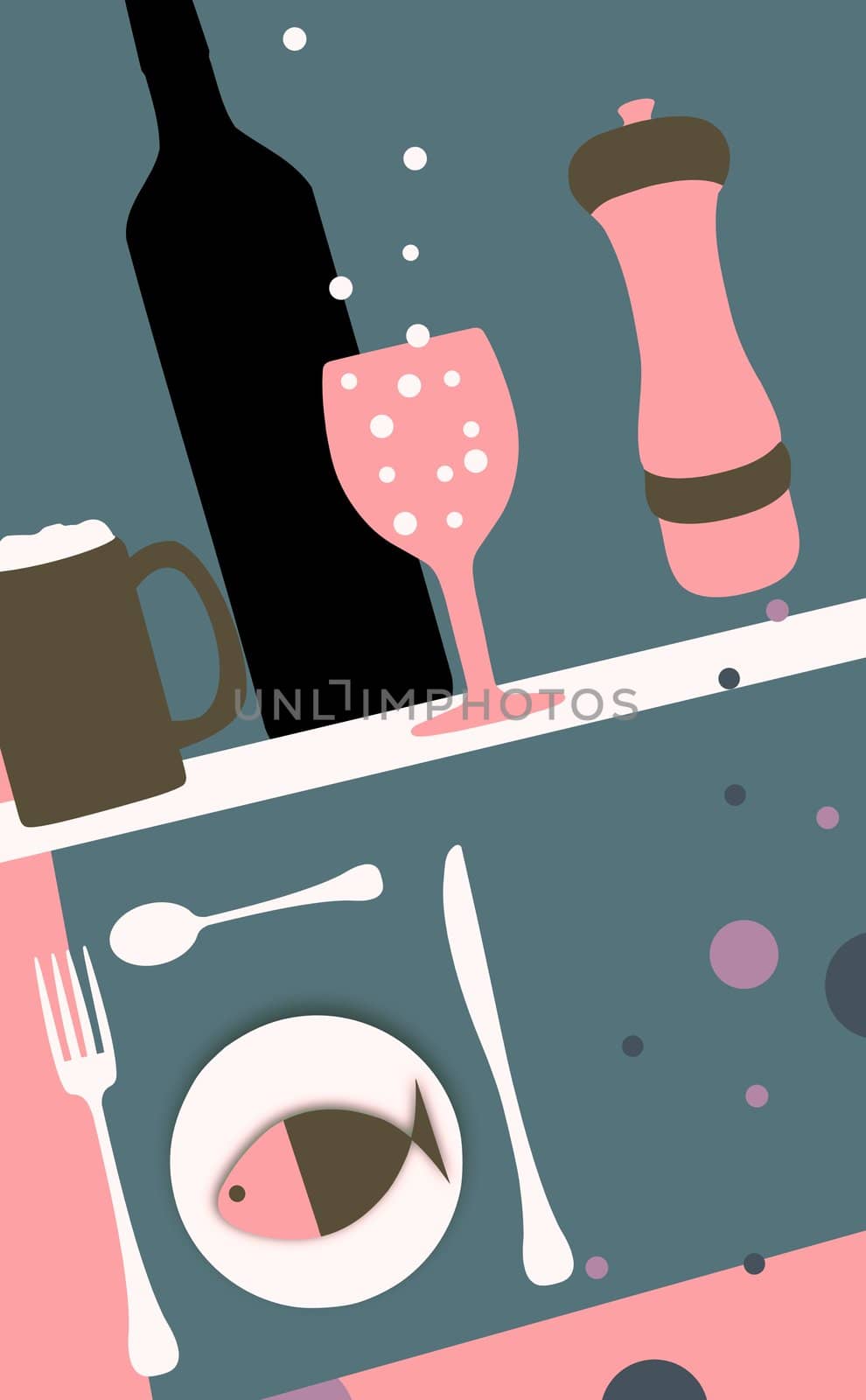 Abstract Illustration of food and drink