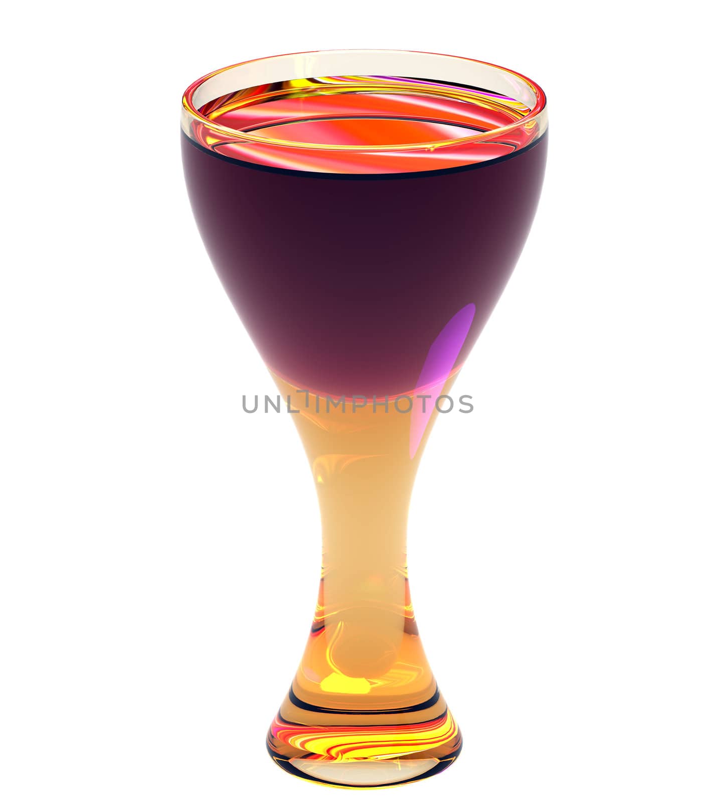 Red wine glass isolated on white background