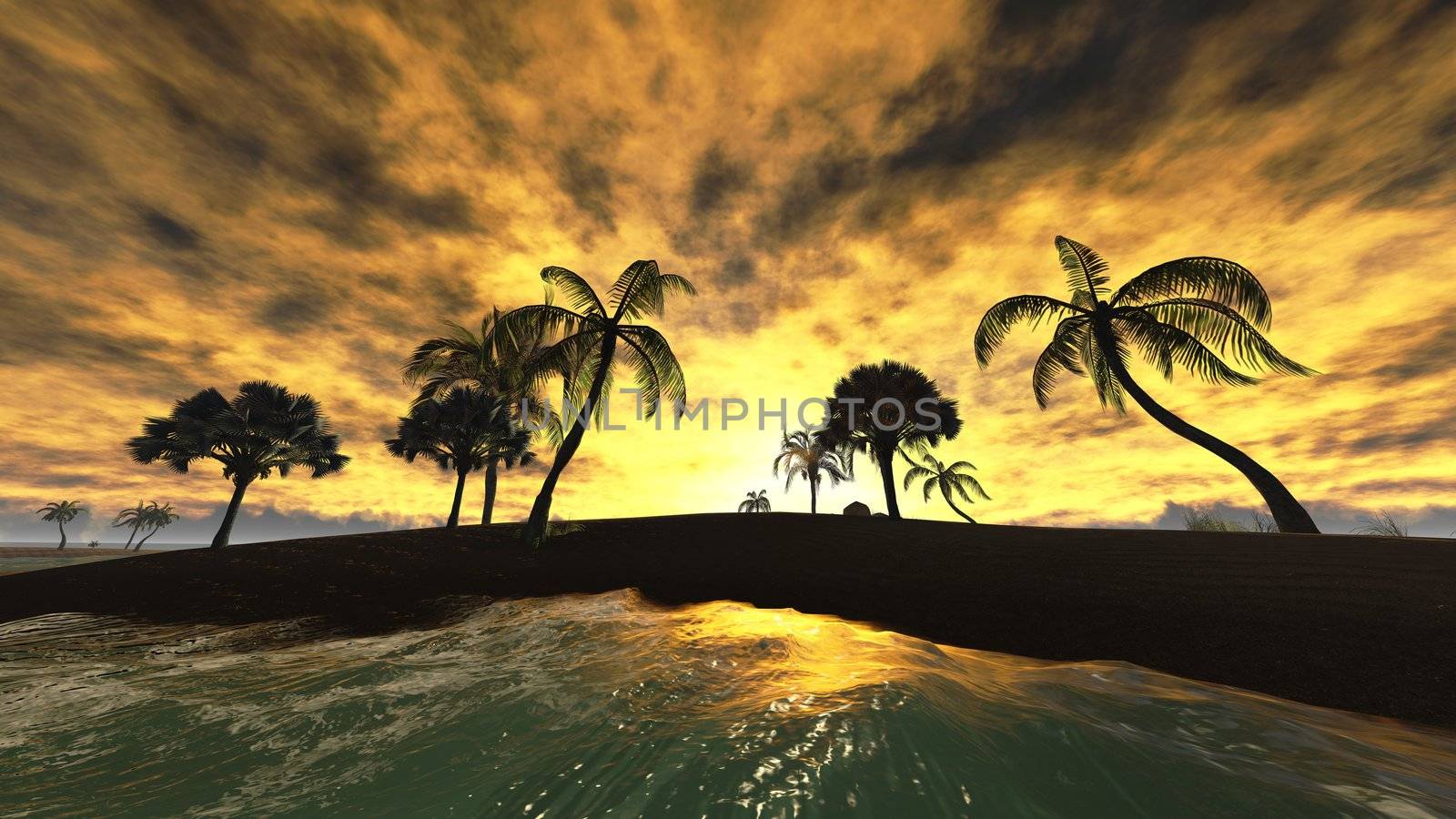 Hawaiian sunset in tropical paradise by andromeda13