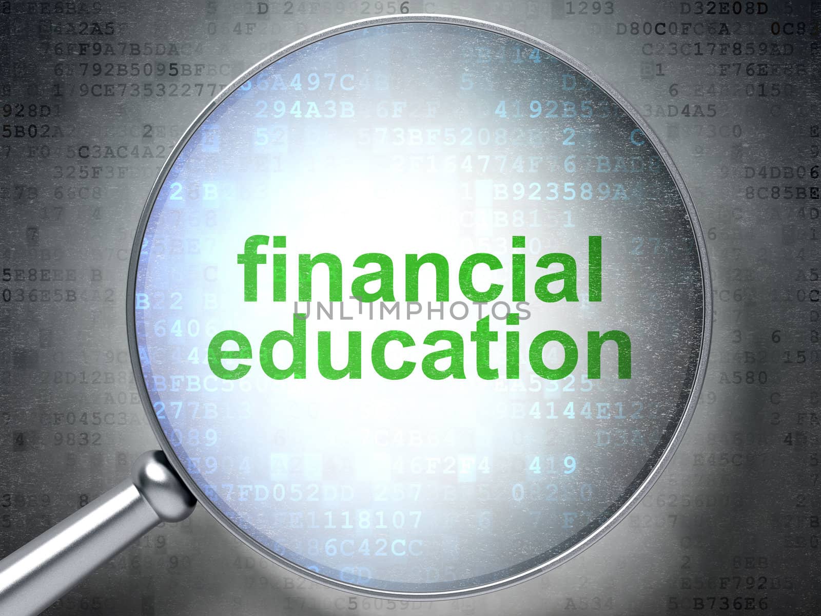 Words financial education on digital background by maxkabakov