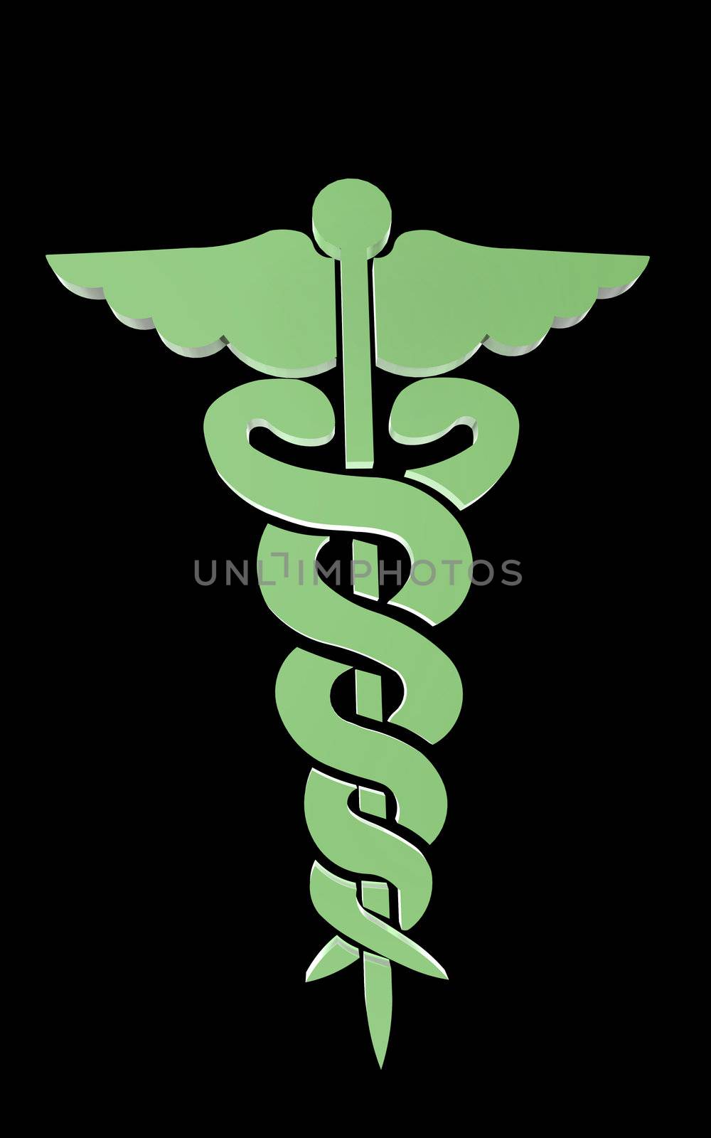 Caduceus over a black background by andromeda13
