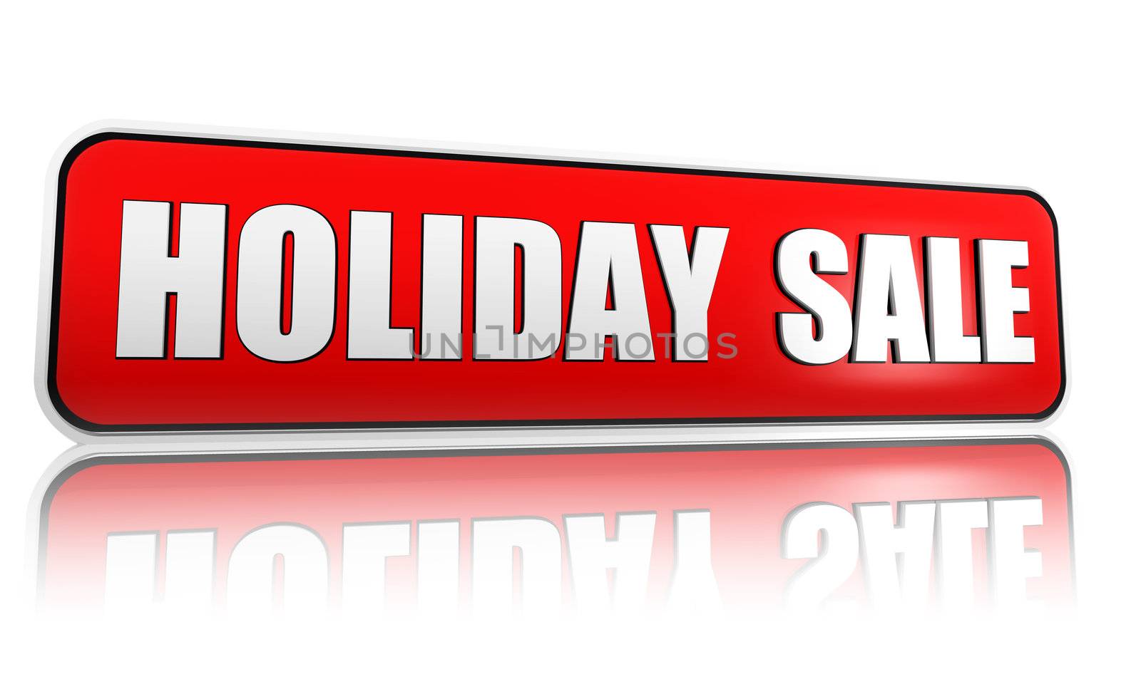 holiday sale 3d red banner with white text, business concept