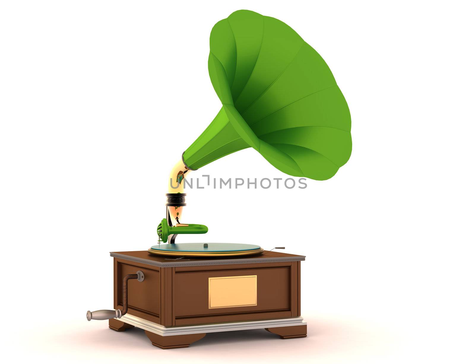 Vintage gramophone isolated by andromeda13