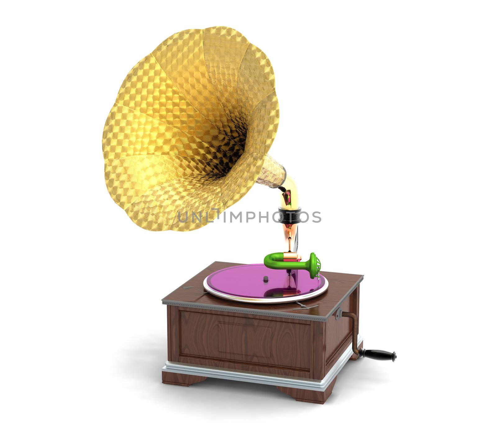 Vintage gramophone isolated