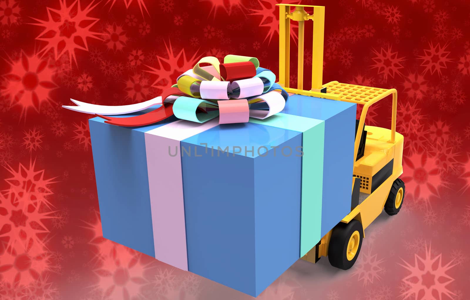 Forklift with gift box by andromeda13