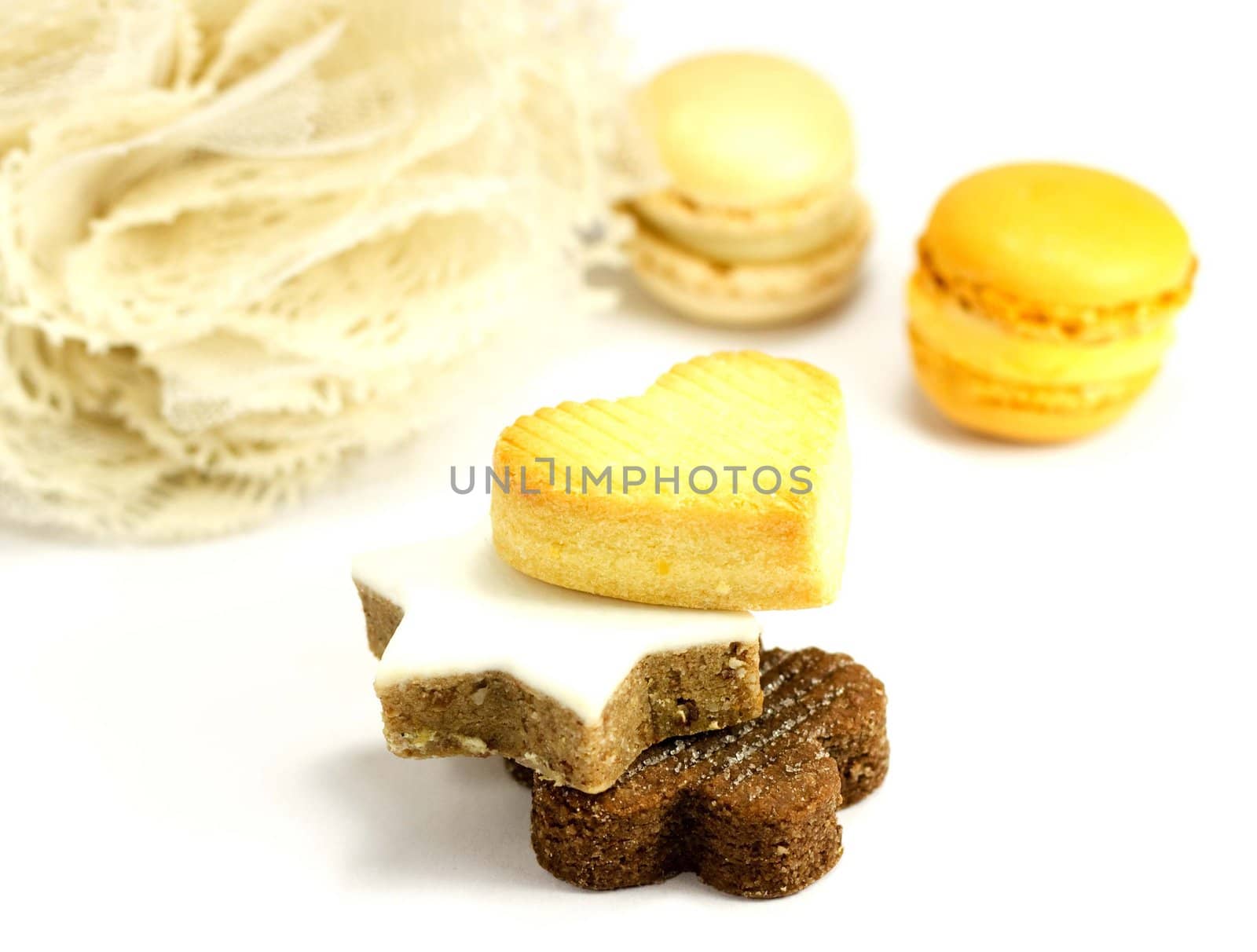 Cookies with decoration on a white background