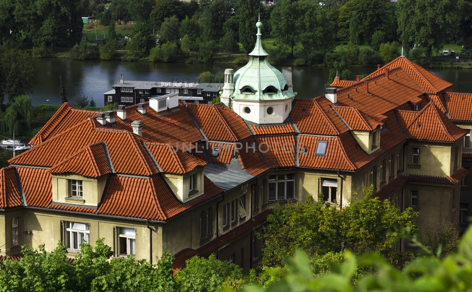 The view of an old building in Prague, Czech Republic