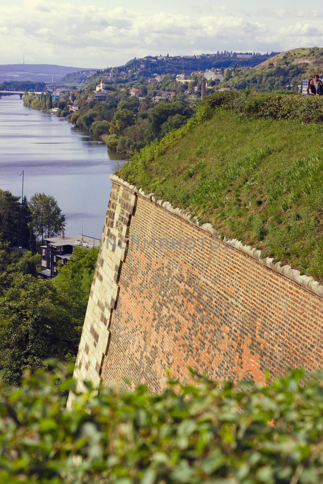 View of an old wall in Prague, Czech Republic. Nature background