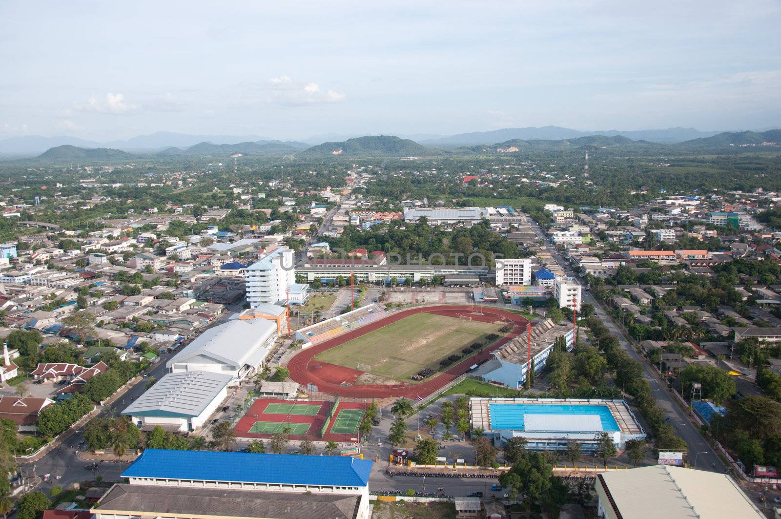 yala sport field in yala, thailand - aerial view