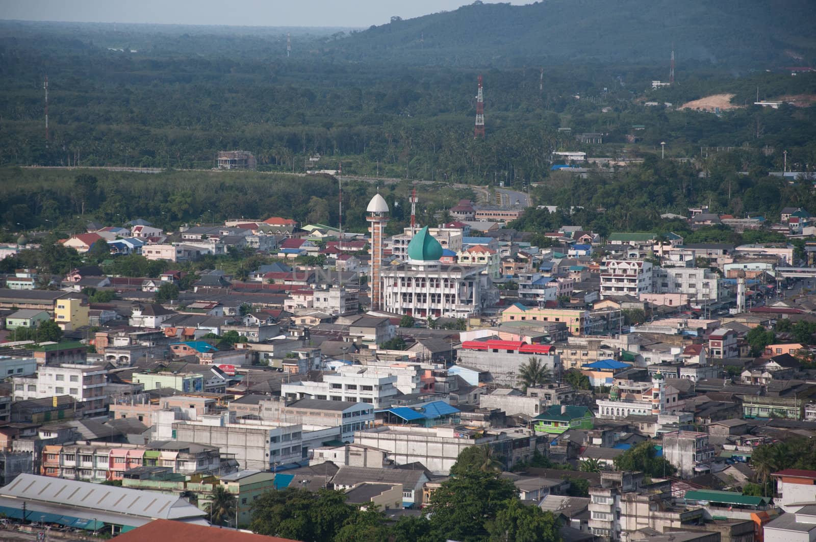 center masjid in yala, thailand - aerial view