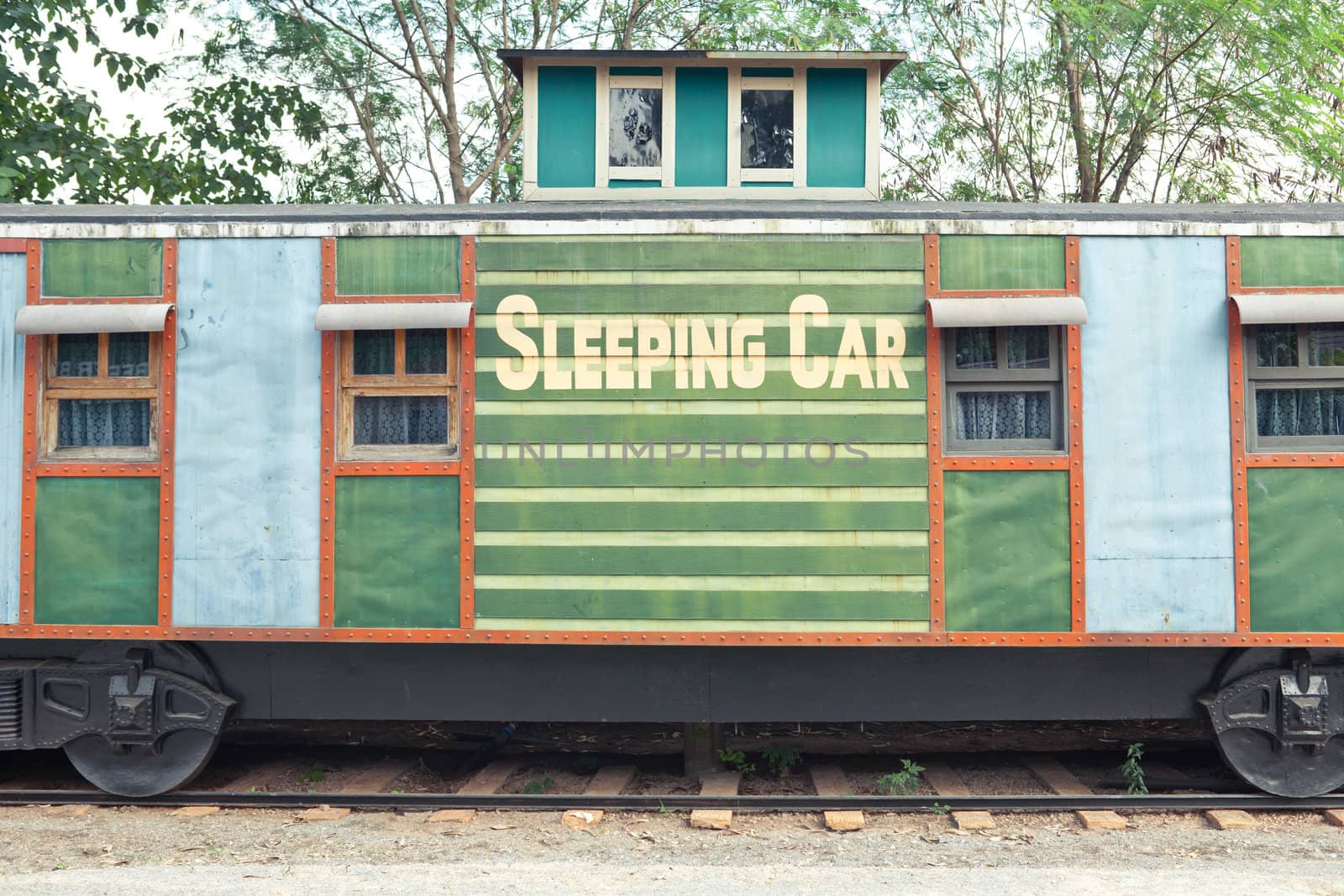 old sleep train wagon in Western style