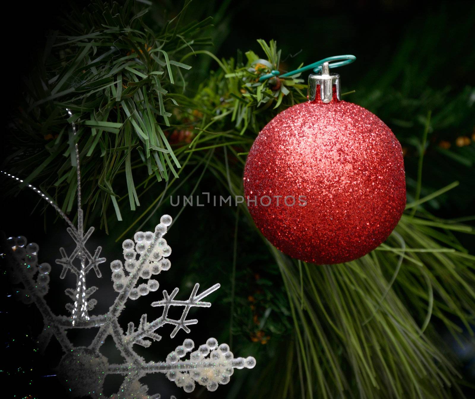 Christmas tree with ornament, Christmas concept
