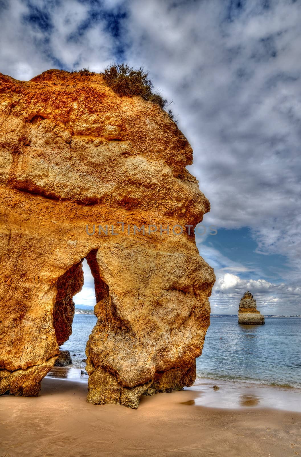 Rocky coast of Portugal in HDR