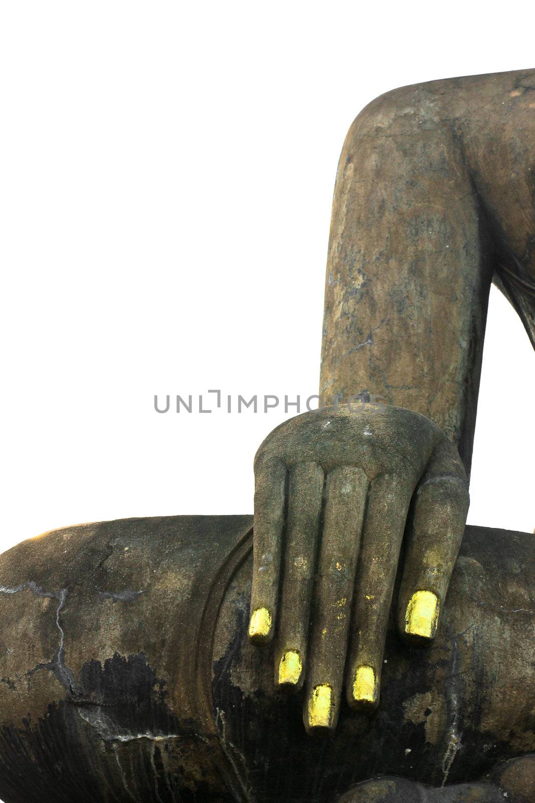 Closeup of the fingers of Buddha