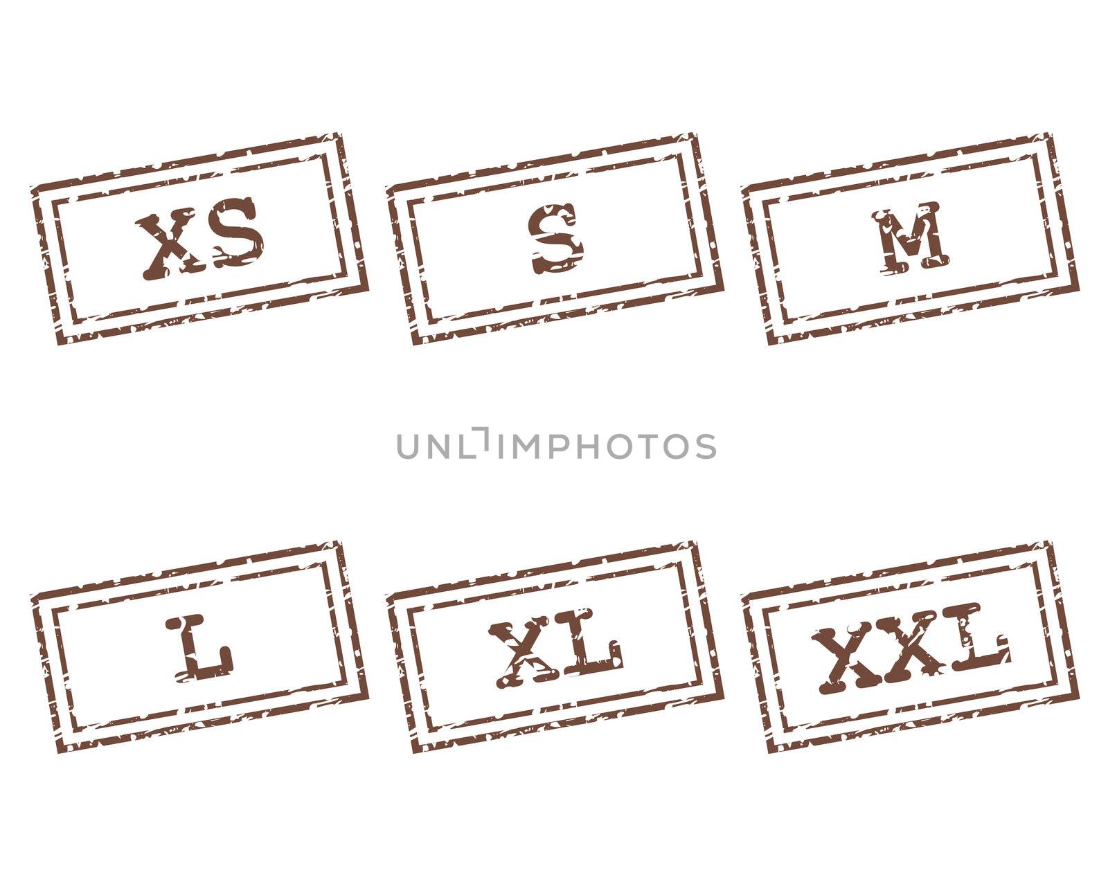 Clothing size stamps