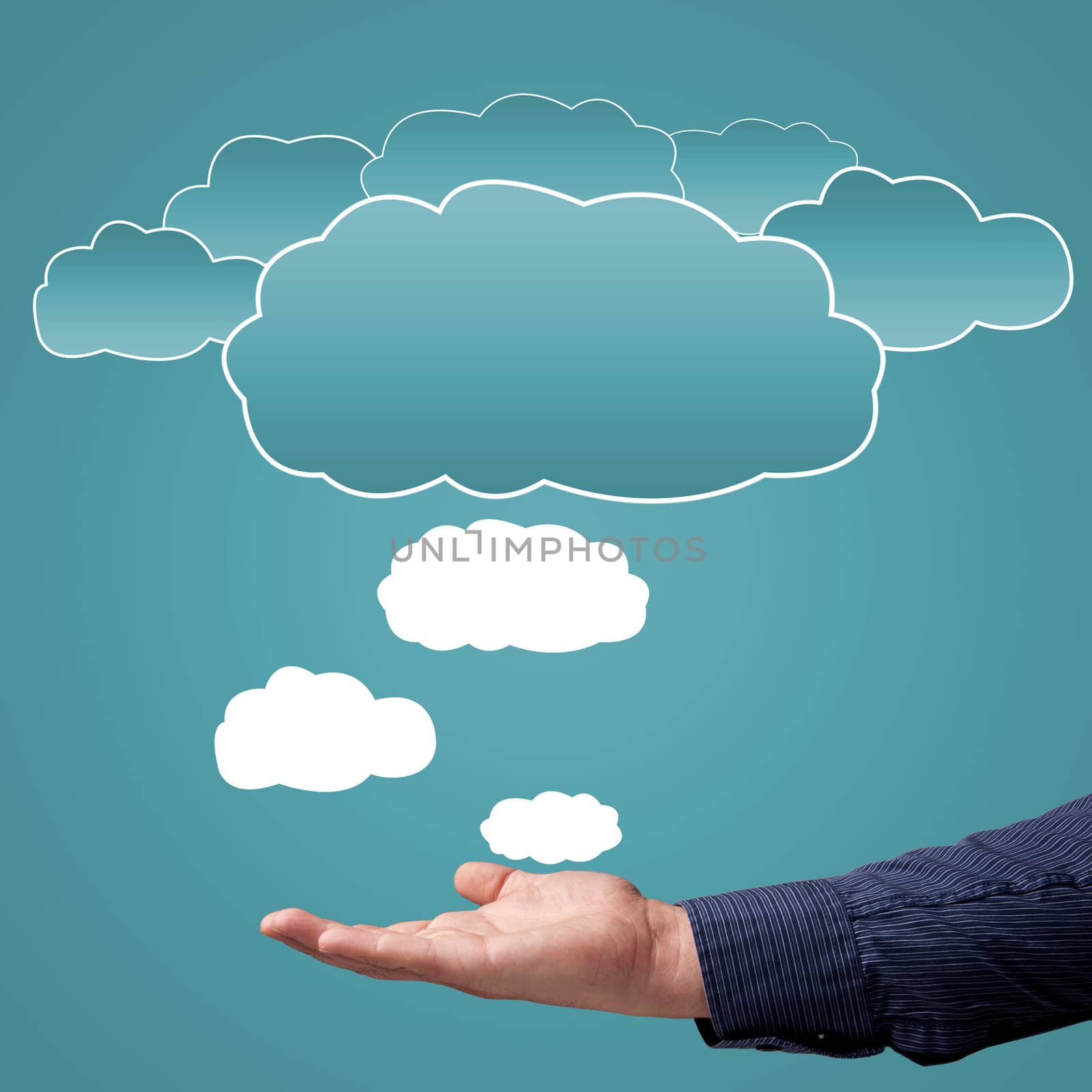 choice concept of cloud computing, place for text