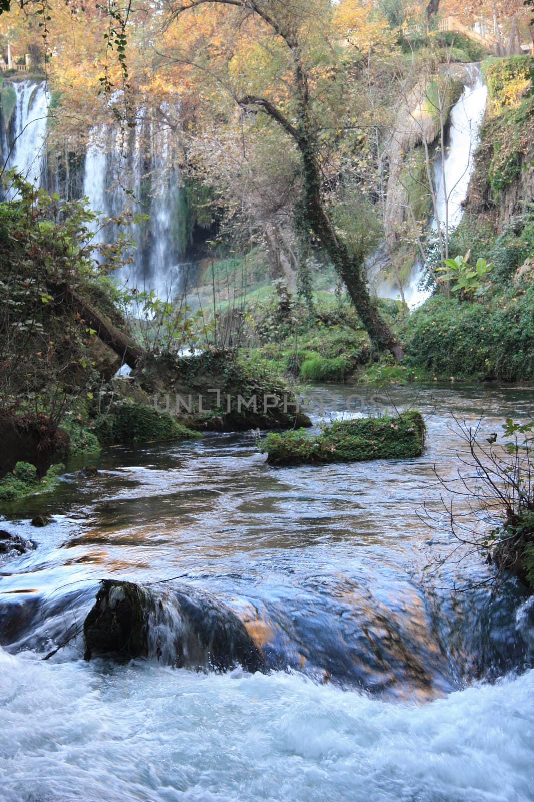 Beautiful waterfall in autumn Turkey