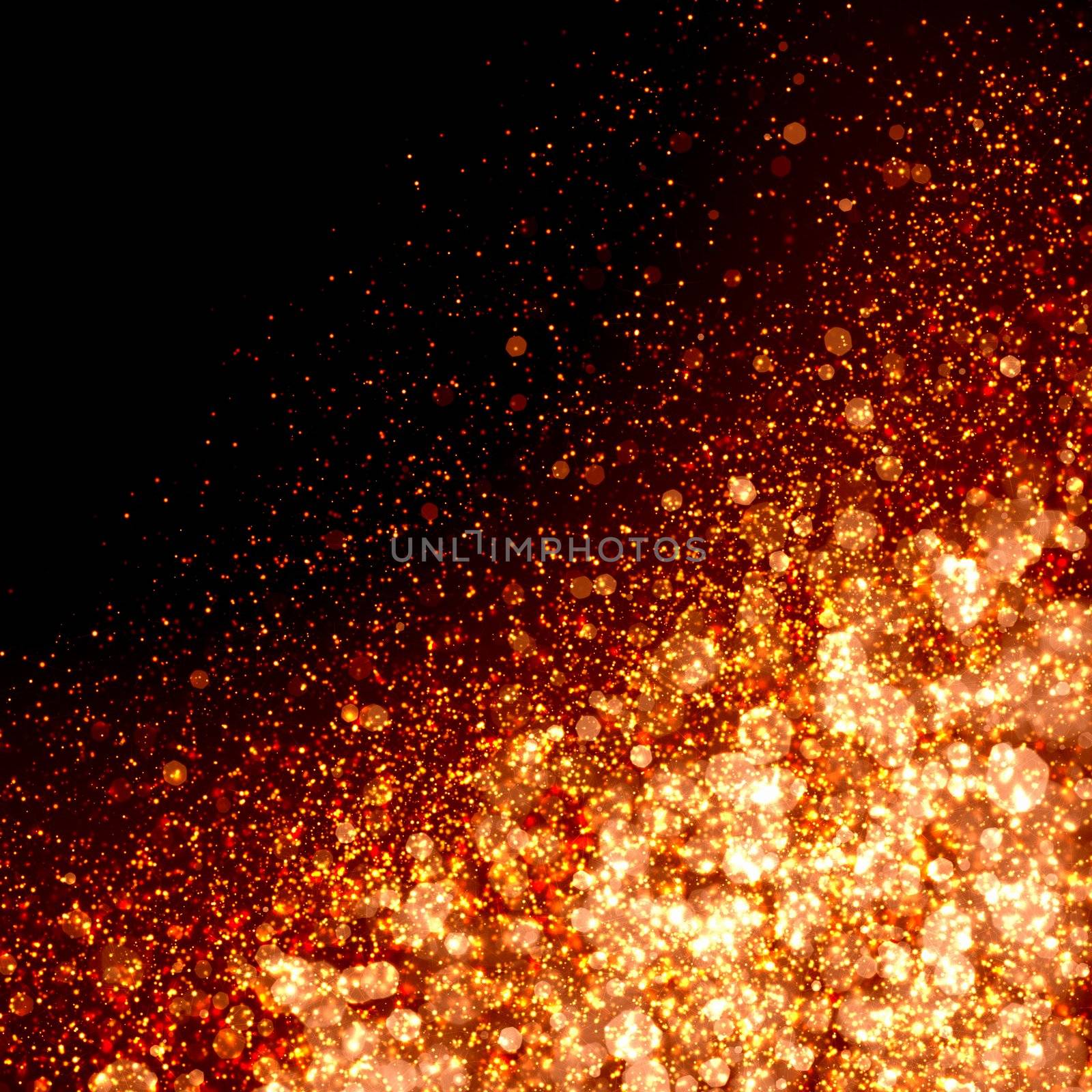 Gold colour bokeh abstract light background. Illustration