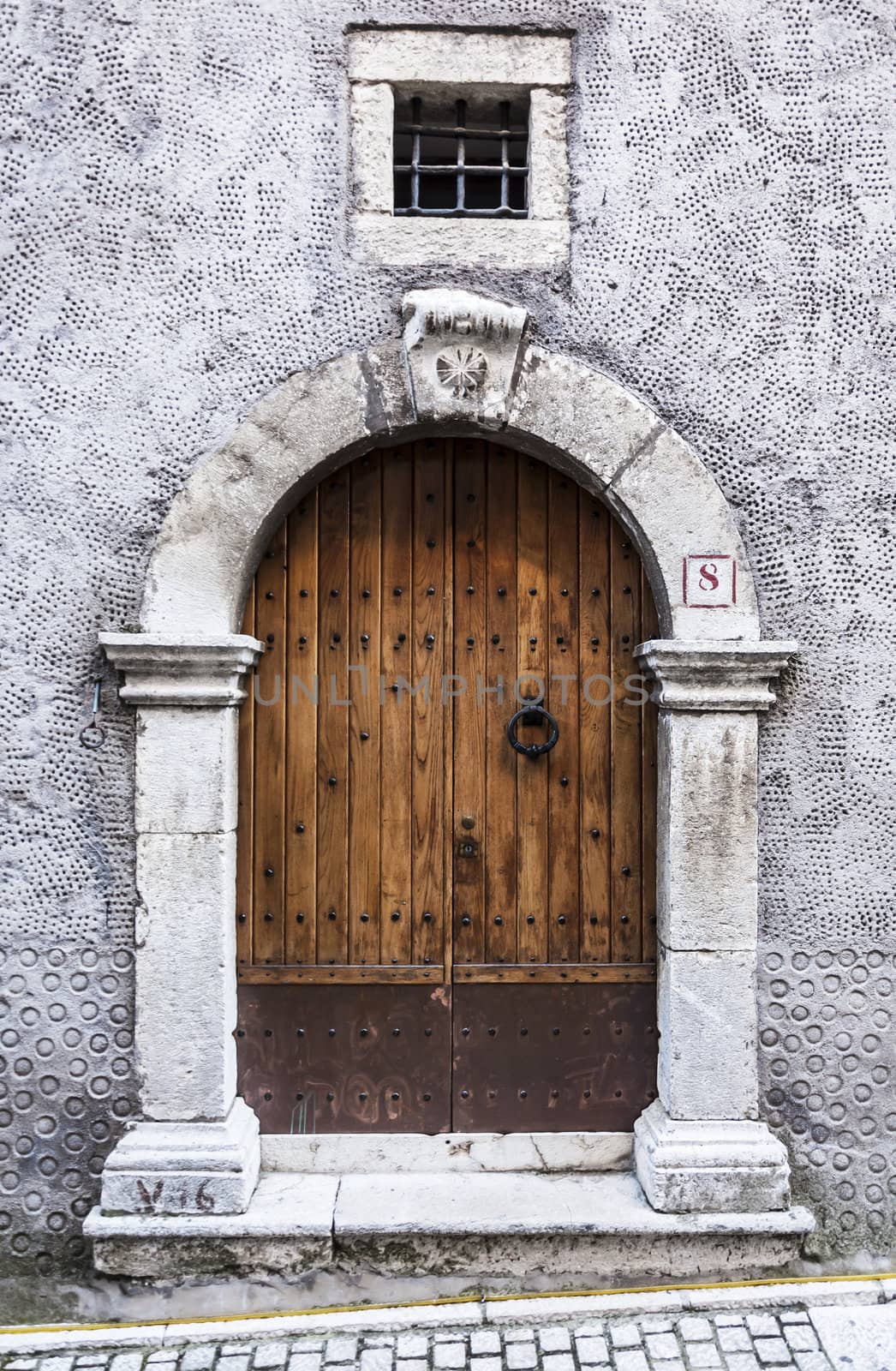 italian door in small village, Italy