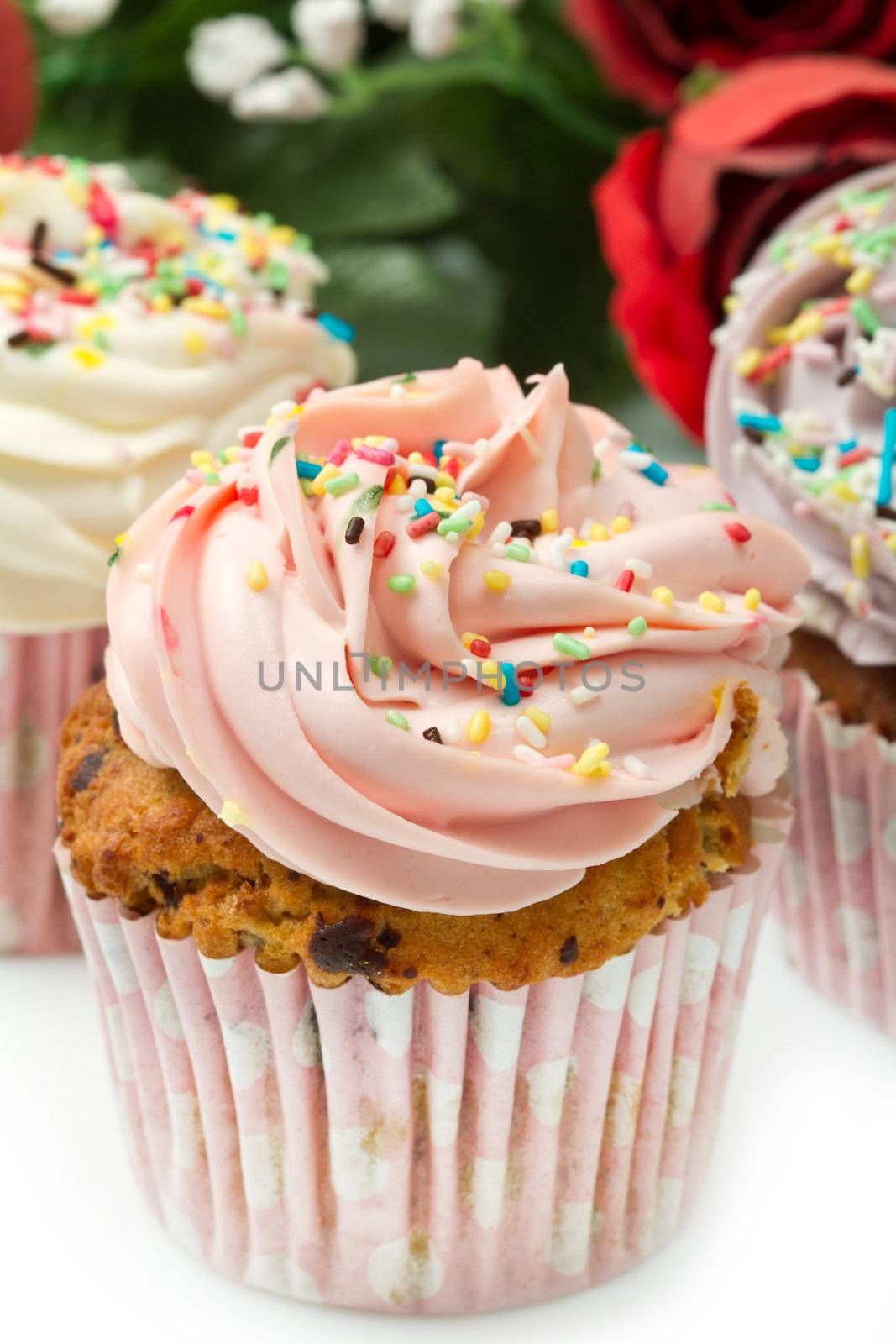 Vanilla cupcakes with buttercream icing  by lsantilli